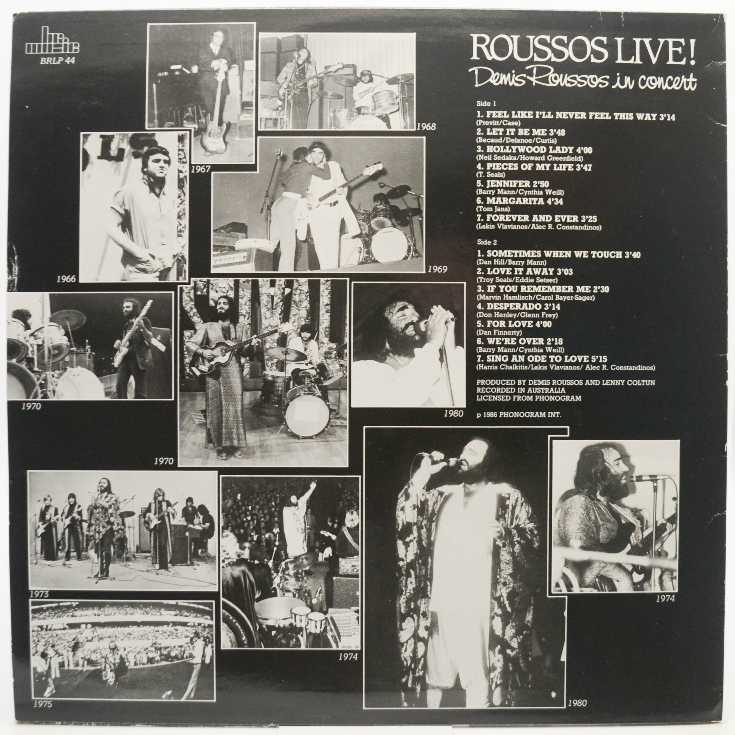 Demis Roussos — Roussos Live! Demis Roussos In Concert, 1986