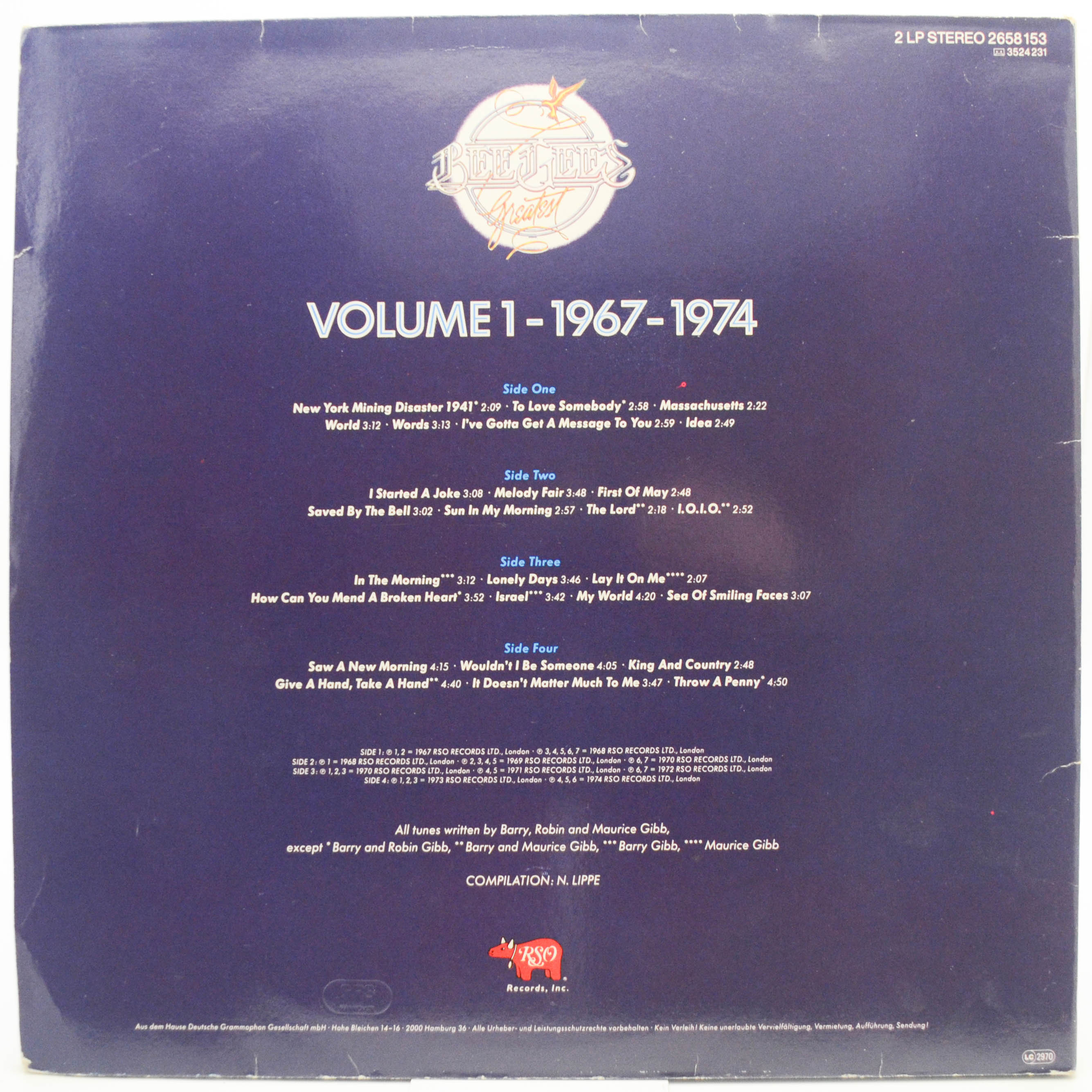 Bee Gees — Bee Gees Greatest, Volume 1 - 1967-1974 (2LP), 1982