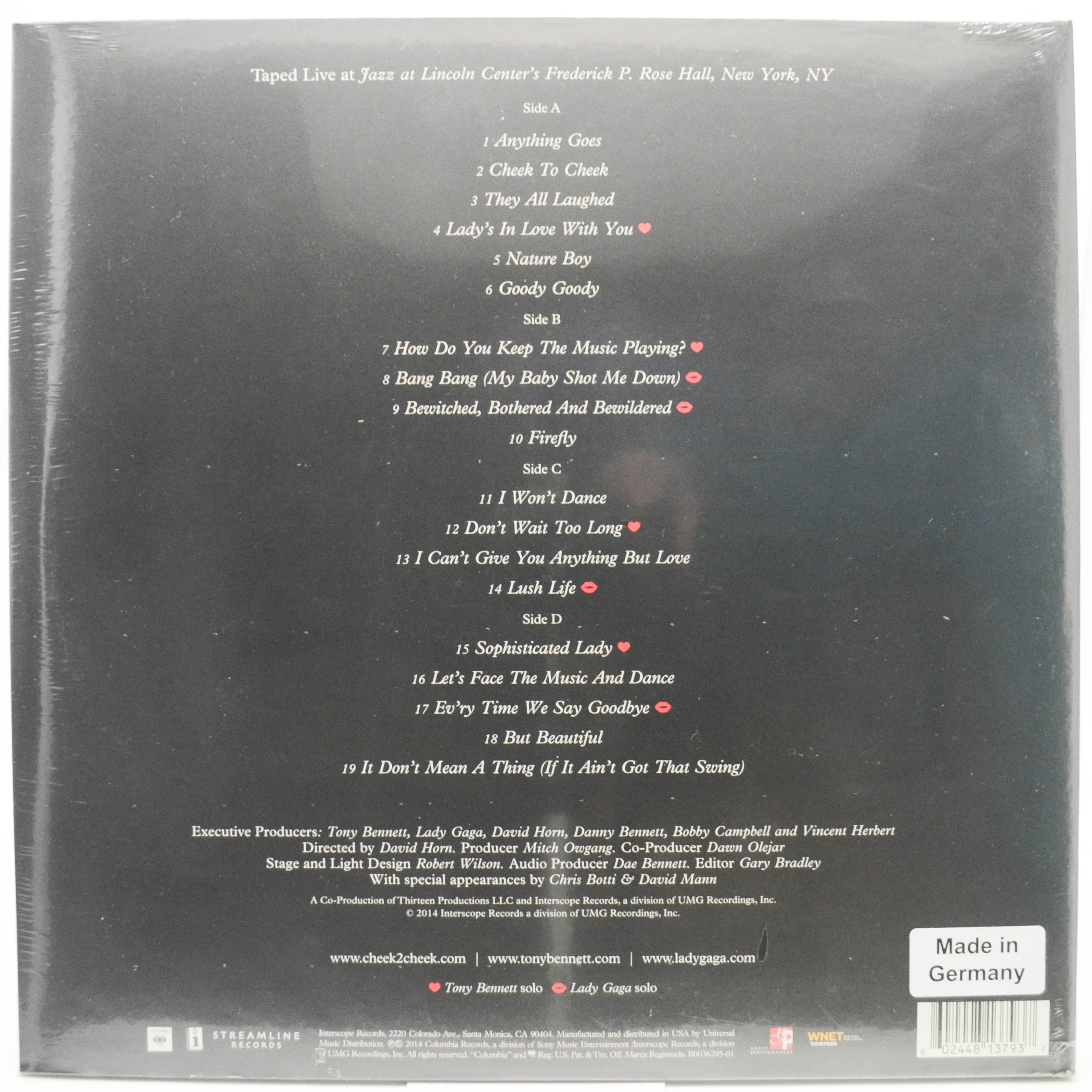 Tony Bennett & Lady Gaga — Cheek To Cheek Live!, 2014