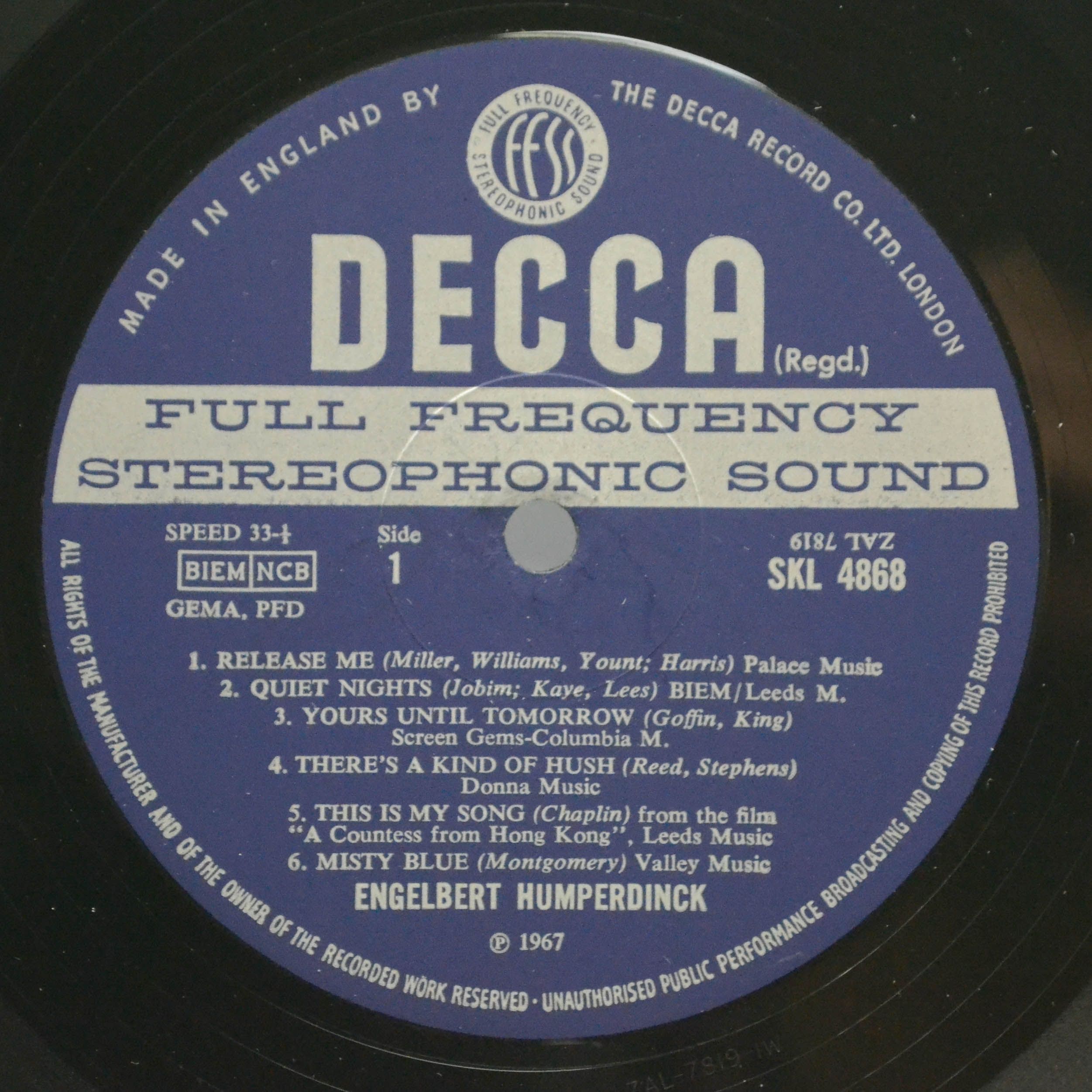 Engelbert Humperdinck — Release Me (UK), 1967