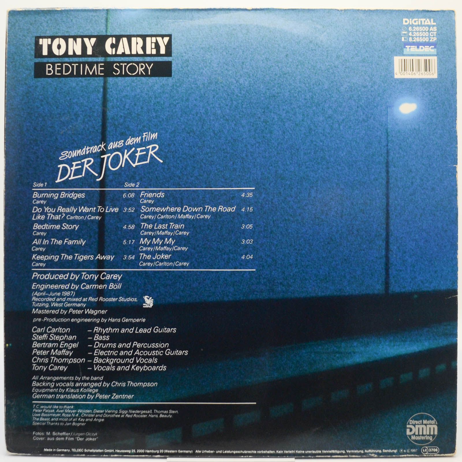 Tony Carey — Bedtime Story, 1987
