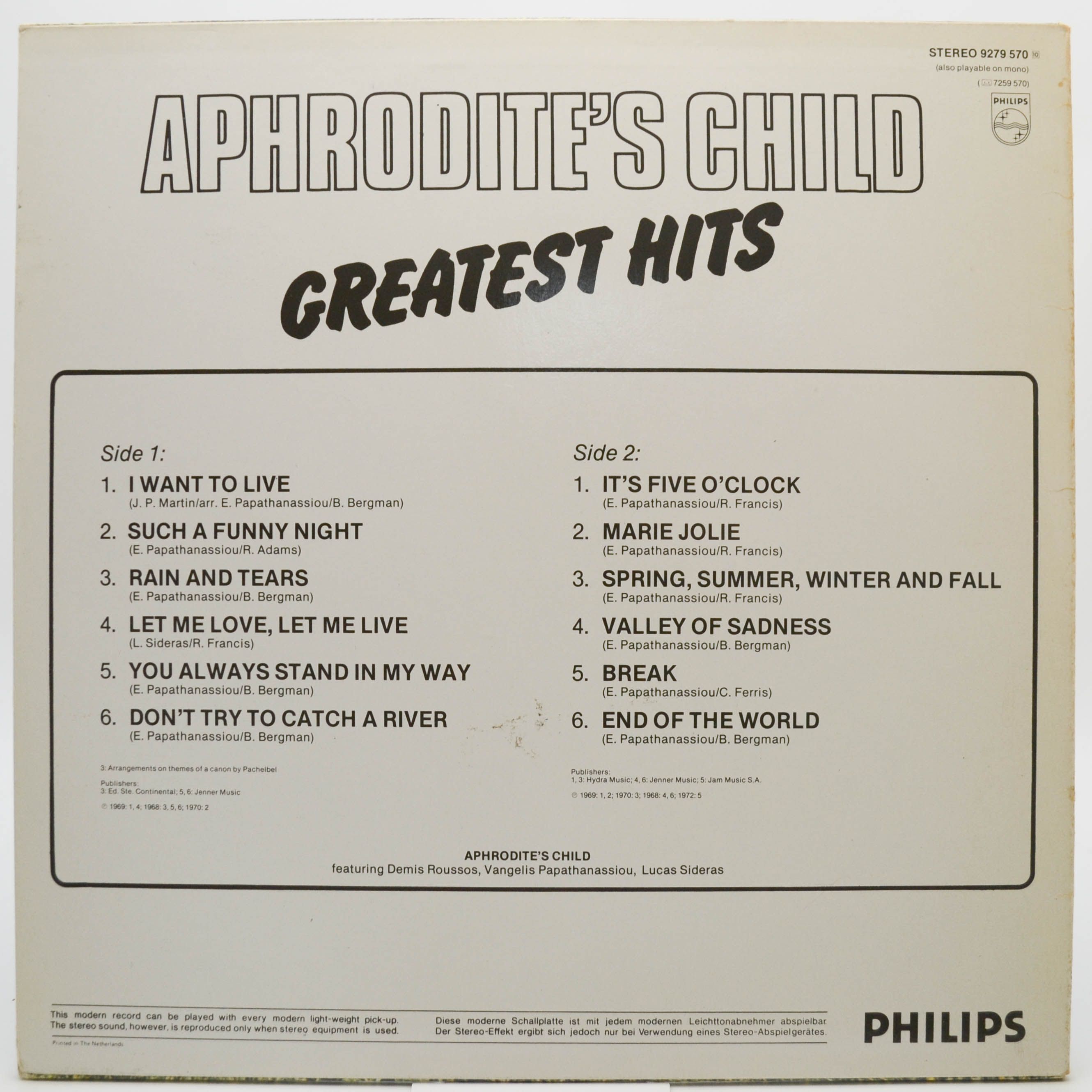 Aphrodite's Child — Greatest Hits, 1979