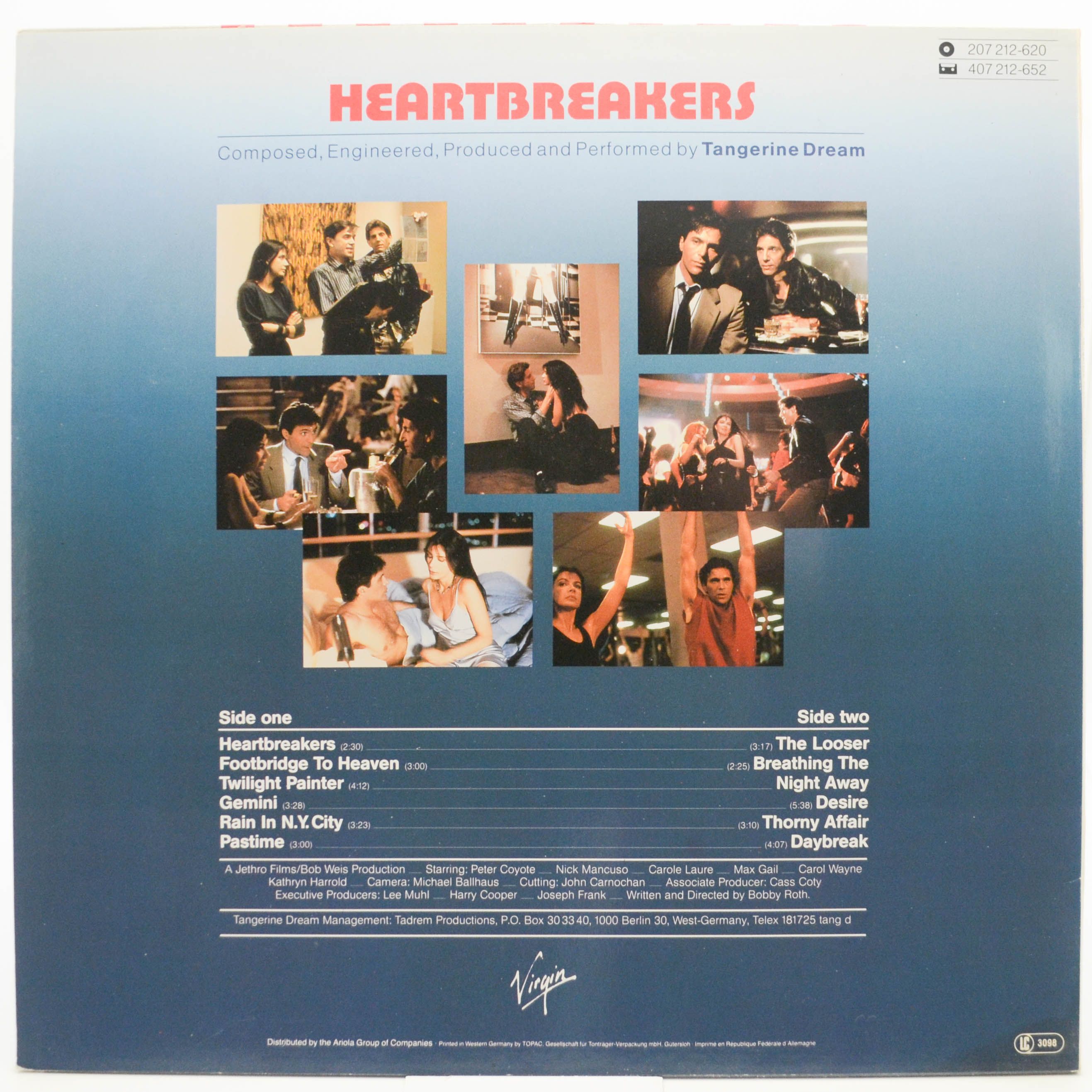 Tangerine Dream — Heartbreakers (Music From The Original Motion Picture Soundtrack), 1985