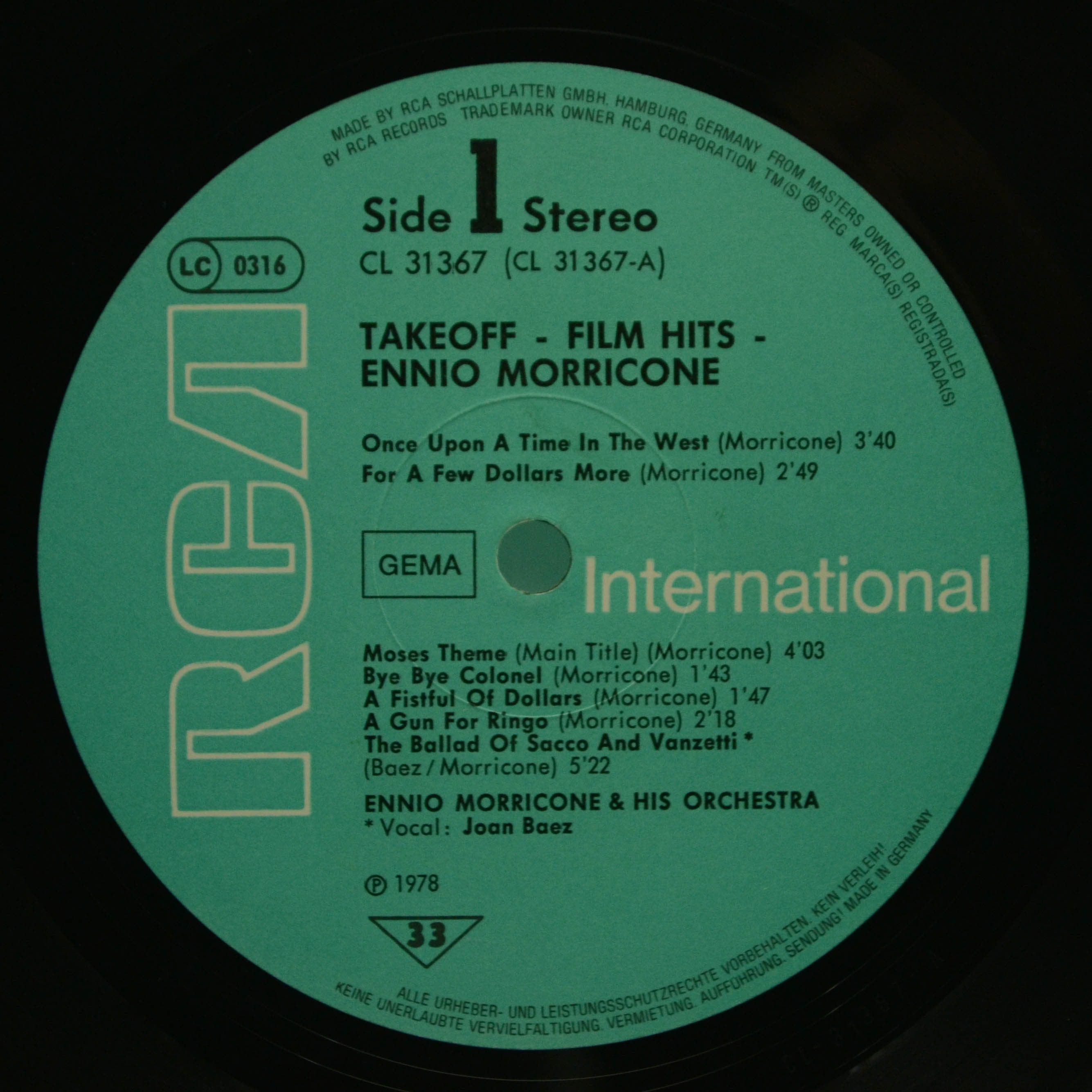 Виниловая пластинка Ennio Morricone — Film Hits, 1978
