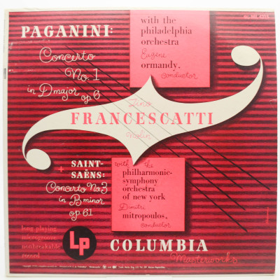 Concerto No.1 In D Major, Op. 6 / Concerto No. 3 In B Minor, Op. 61, 1950