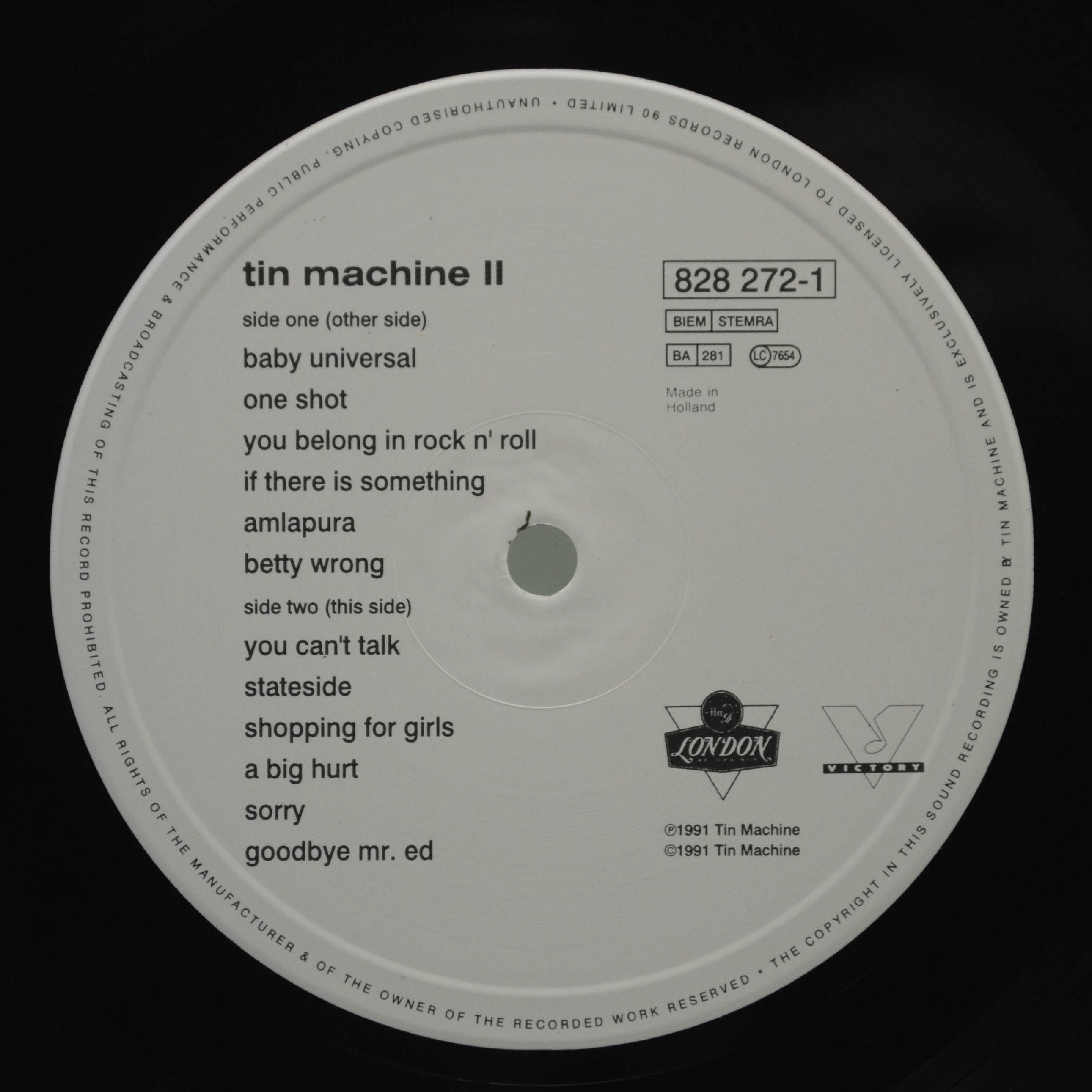 Виниловая пластинка Tin Machine — Tin Machine II, 1991
