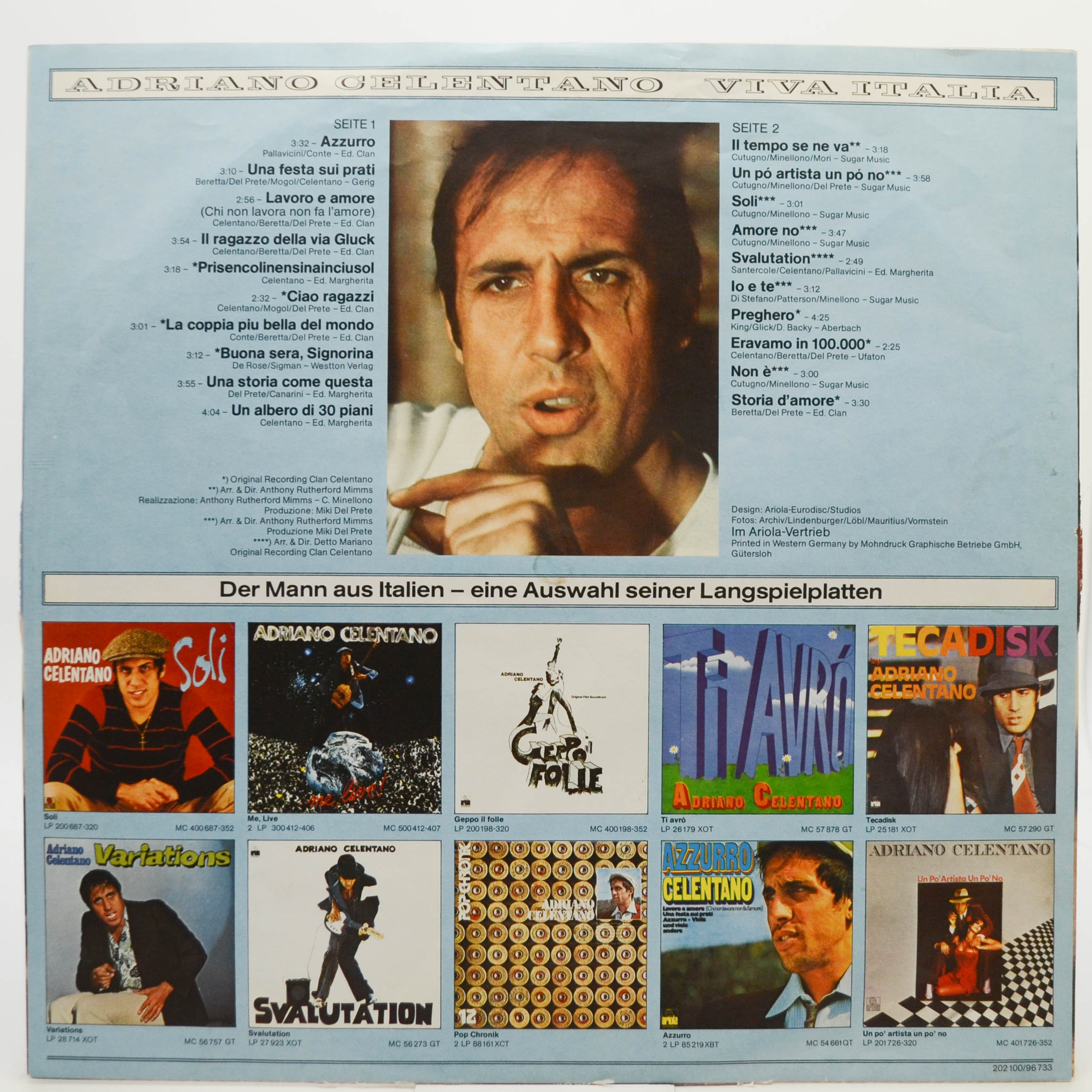 Adriano Celentano — Viva Italia (20 Super Songs), 1980