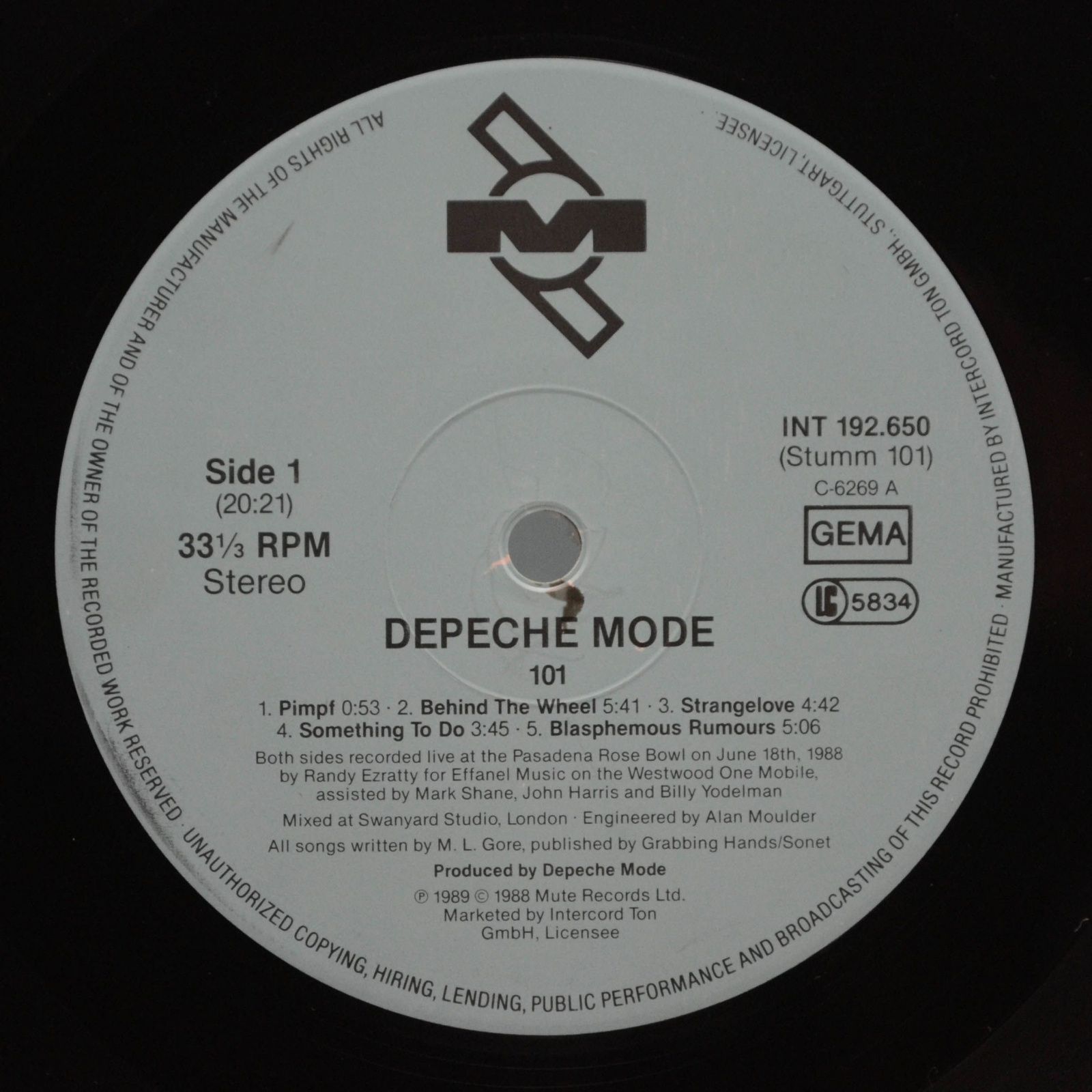 Depeche Mode — 101 (2LP), 1989