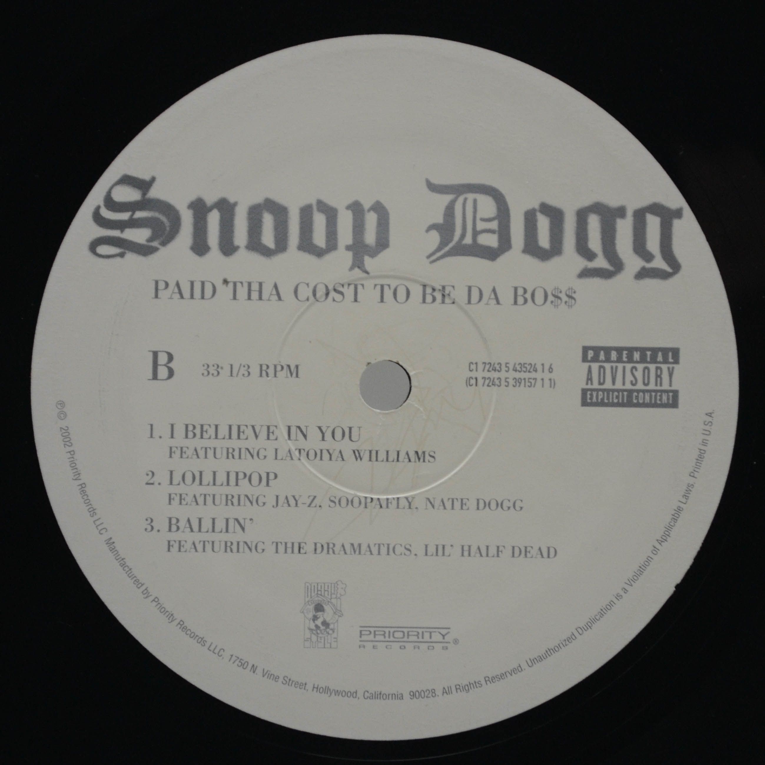 Snoop Dogg — Paid Tha Cost To Be Da Bo$$ (3LP, 1-st, USA), 2002