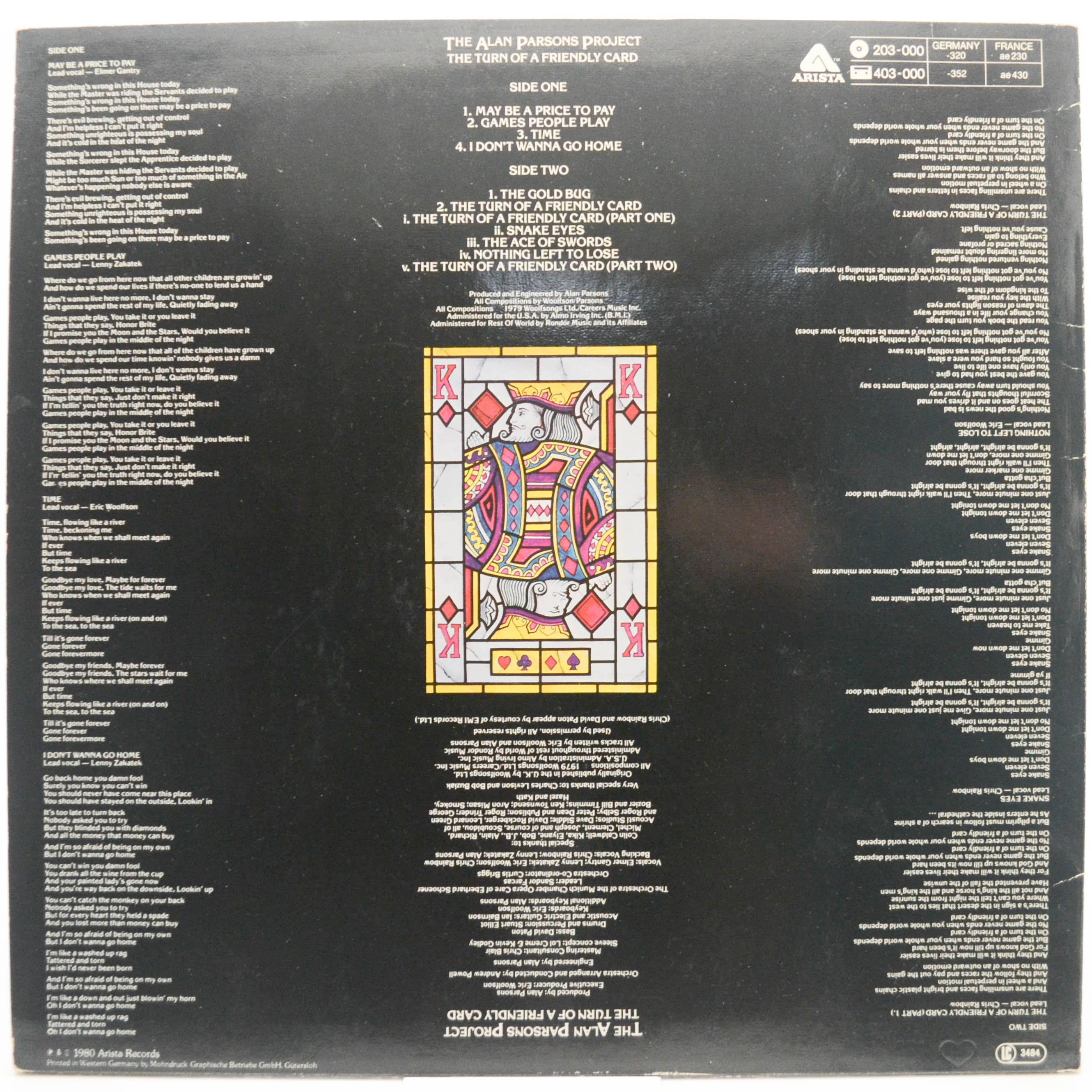 Alan Parsons Project — The Turn Of A Friendly Card, 1981