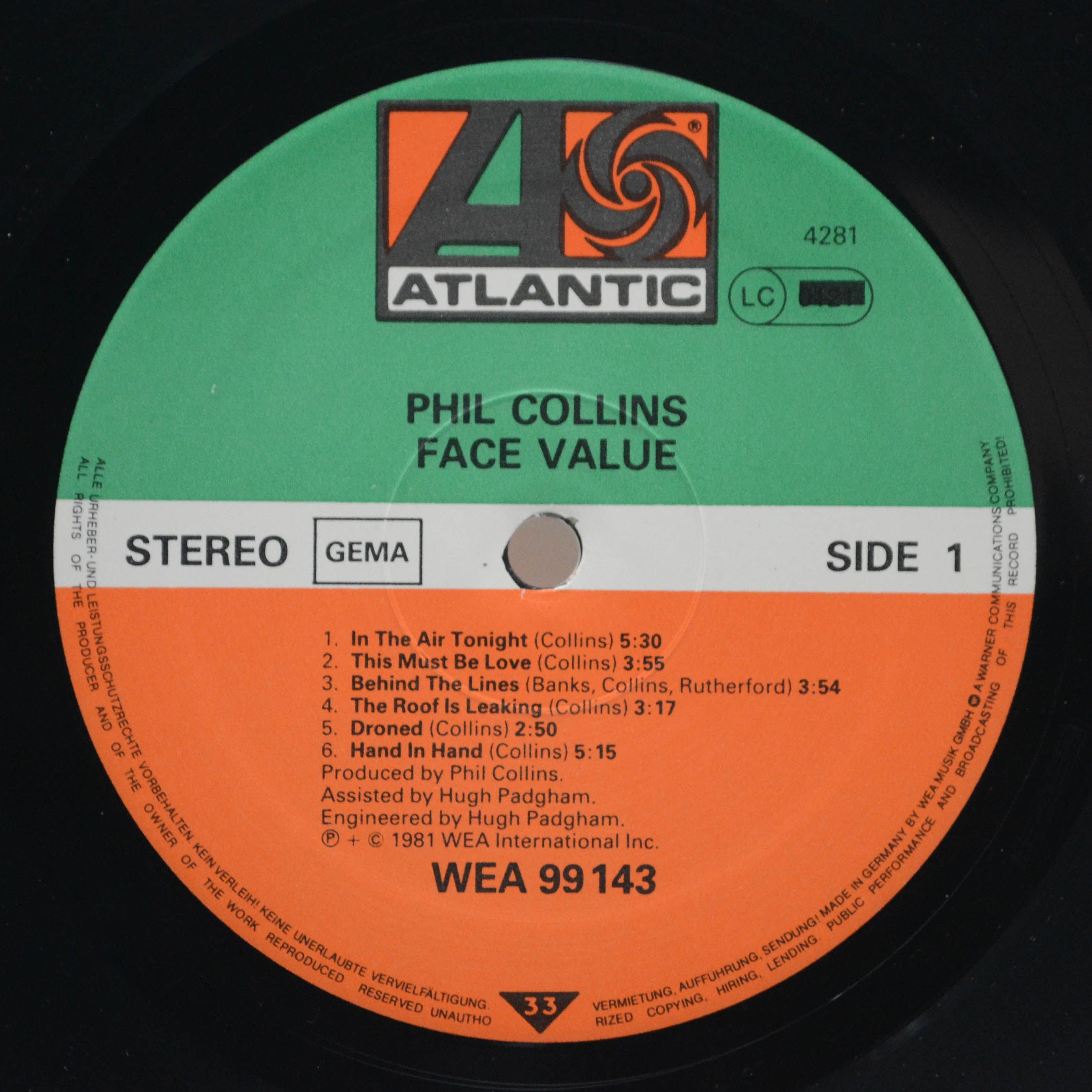 Phil Collins — Face Value, 1981