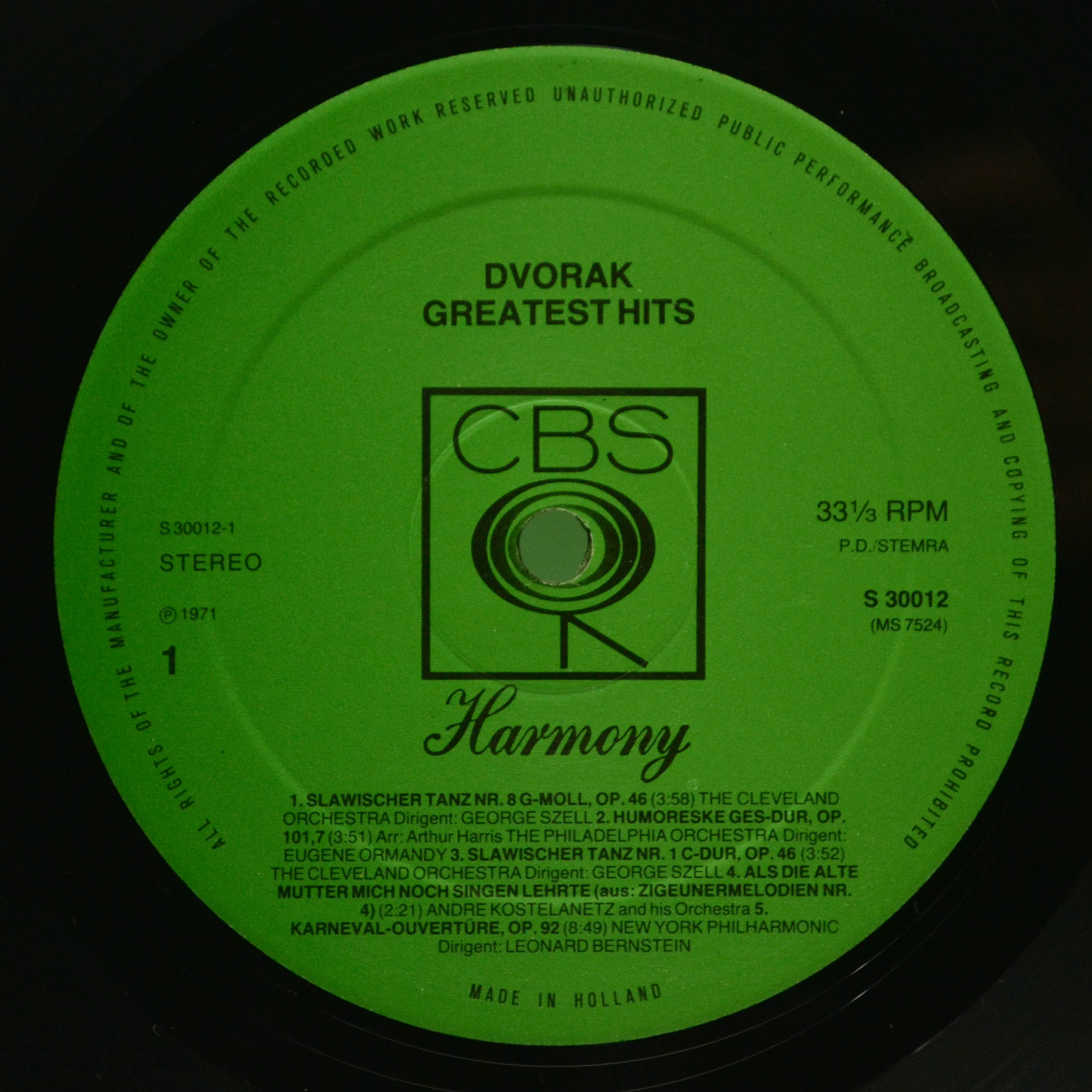 Dvořák — Greatest Hits, 1971