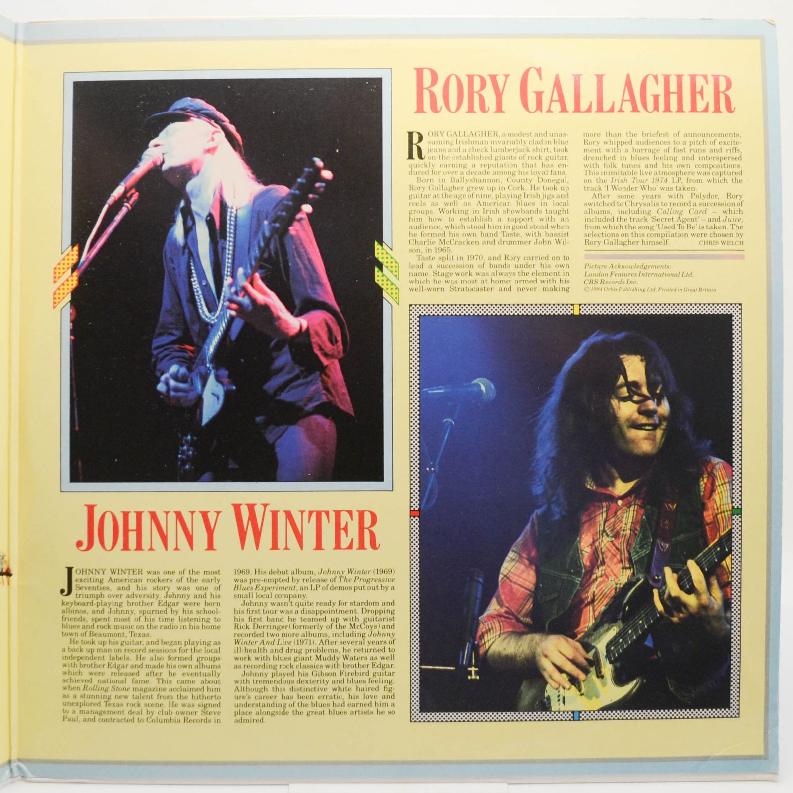 Eric Clapton / Jeff Beck / Johnny Winter / Rory Gallagher — The History Of Rock (Volume Twenty Five) (2LP, UK), 1984
