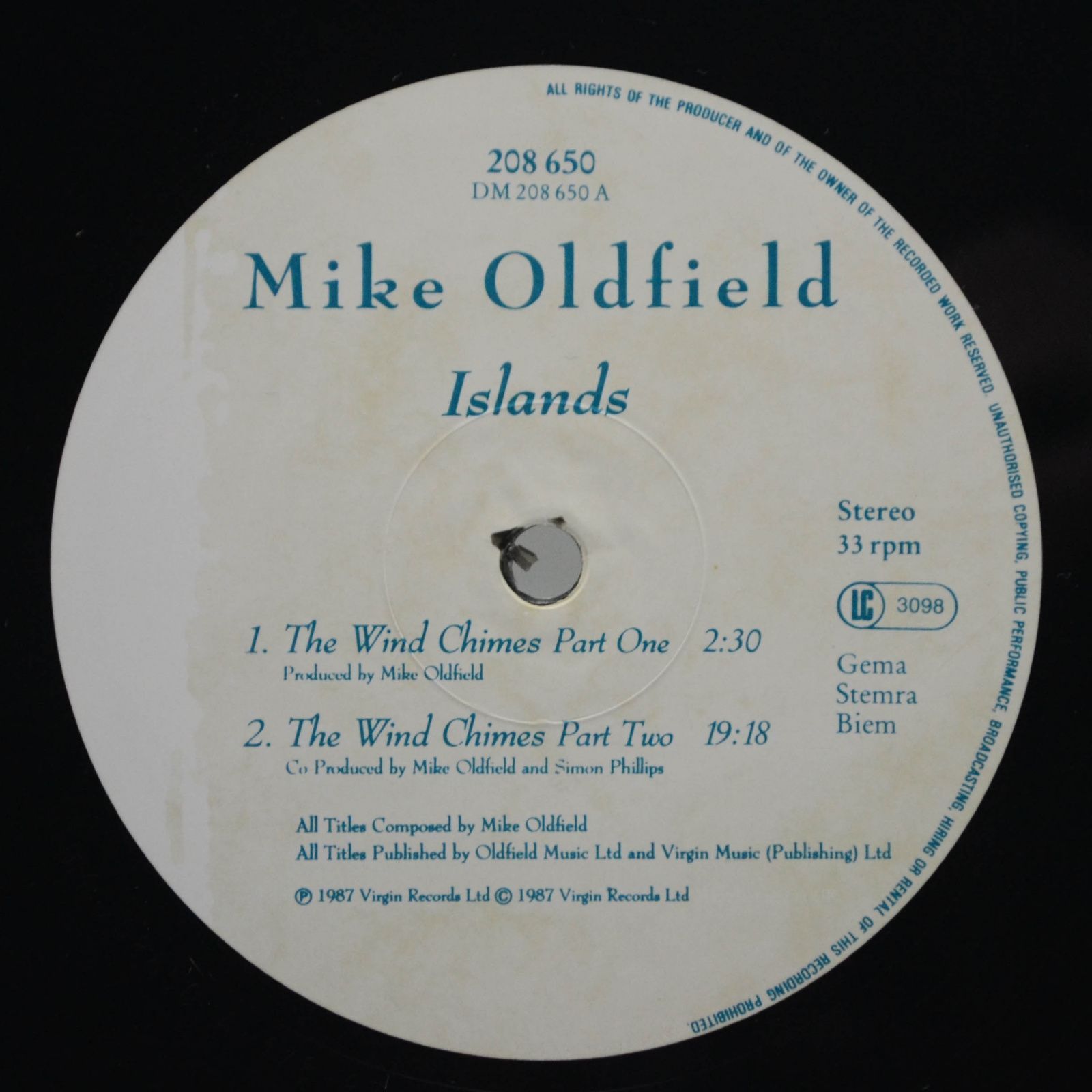 Mike Oldfield — Islands, 1987