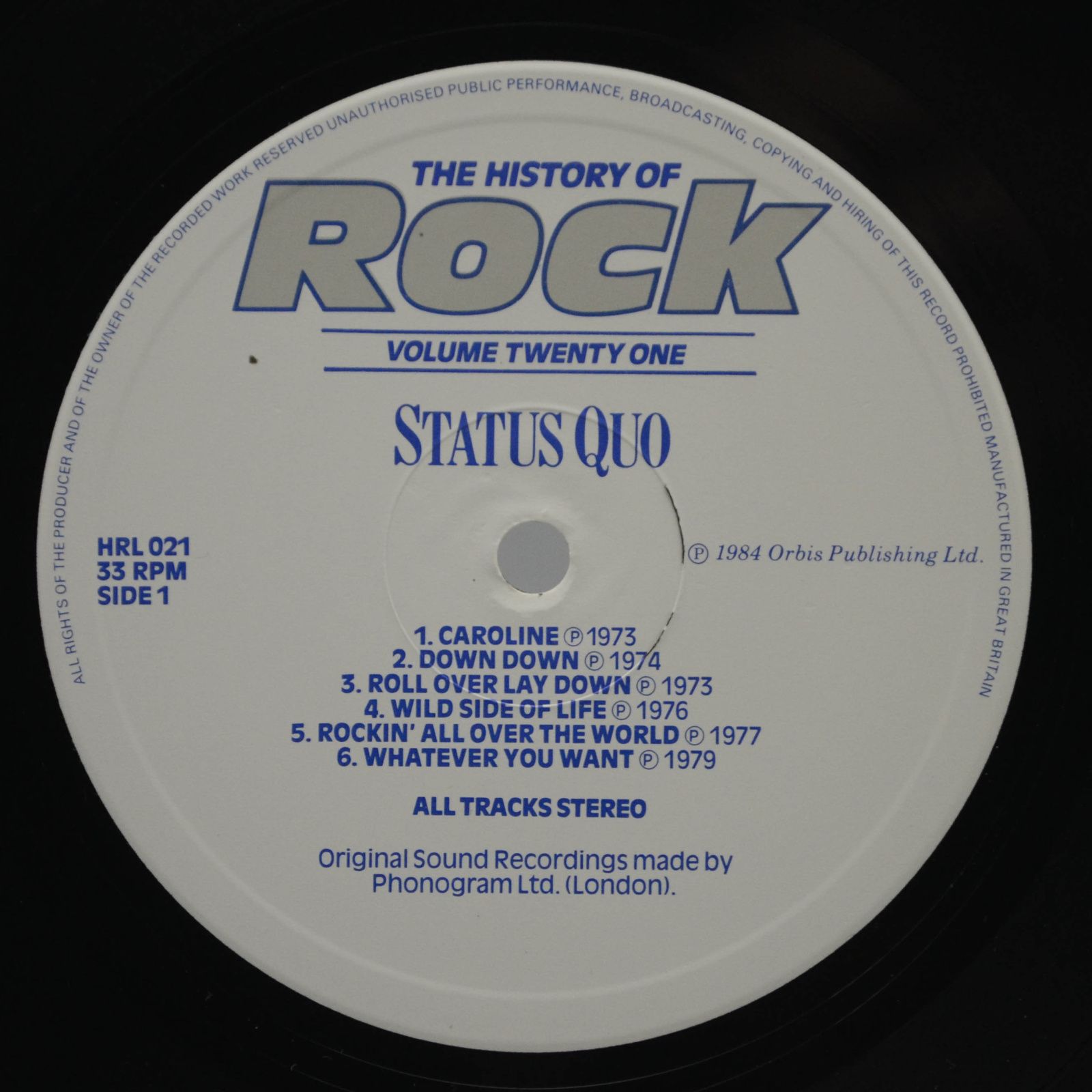 Status Quo / Slade / 10cc / Thin Lizzy — The History Of Rock (Volume Twenty One) (2LP, UK), 1984