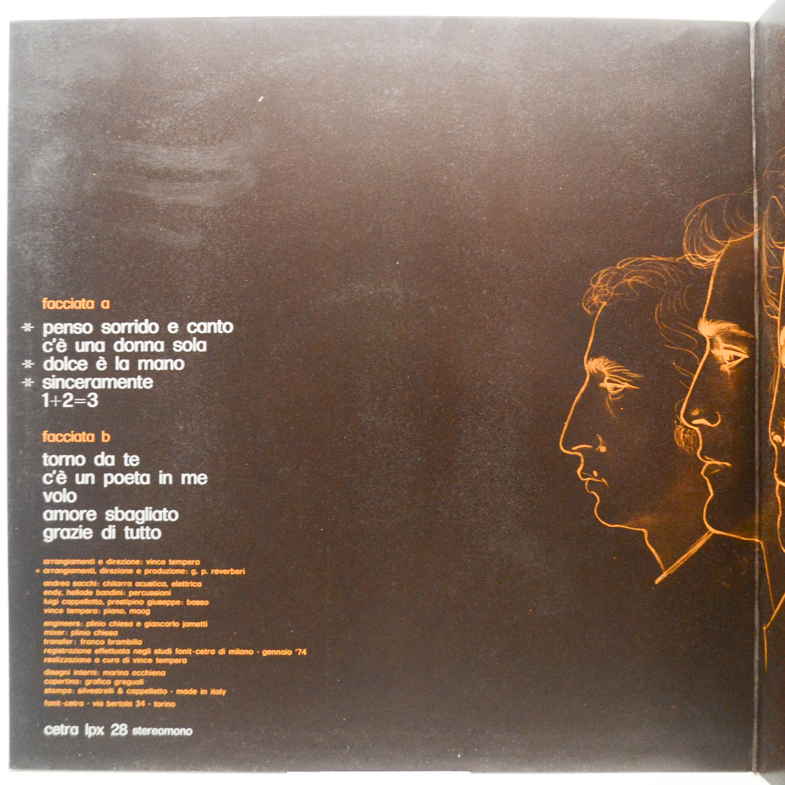 Виниловая пластинка Ricchi & Poveri — Penso Sorrido E Canto (1-st, Italy), 1974