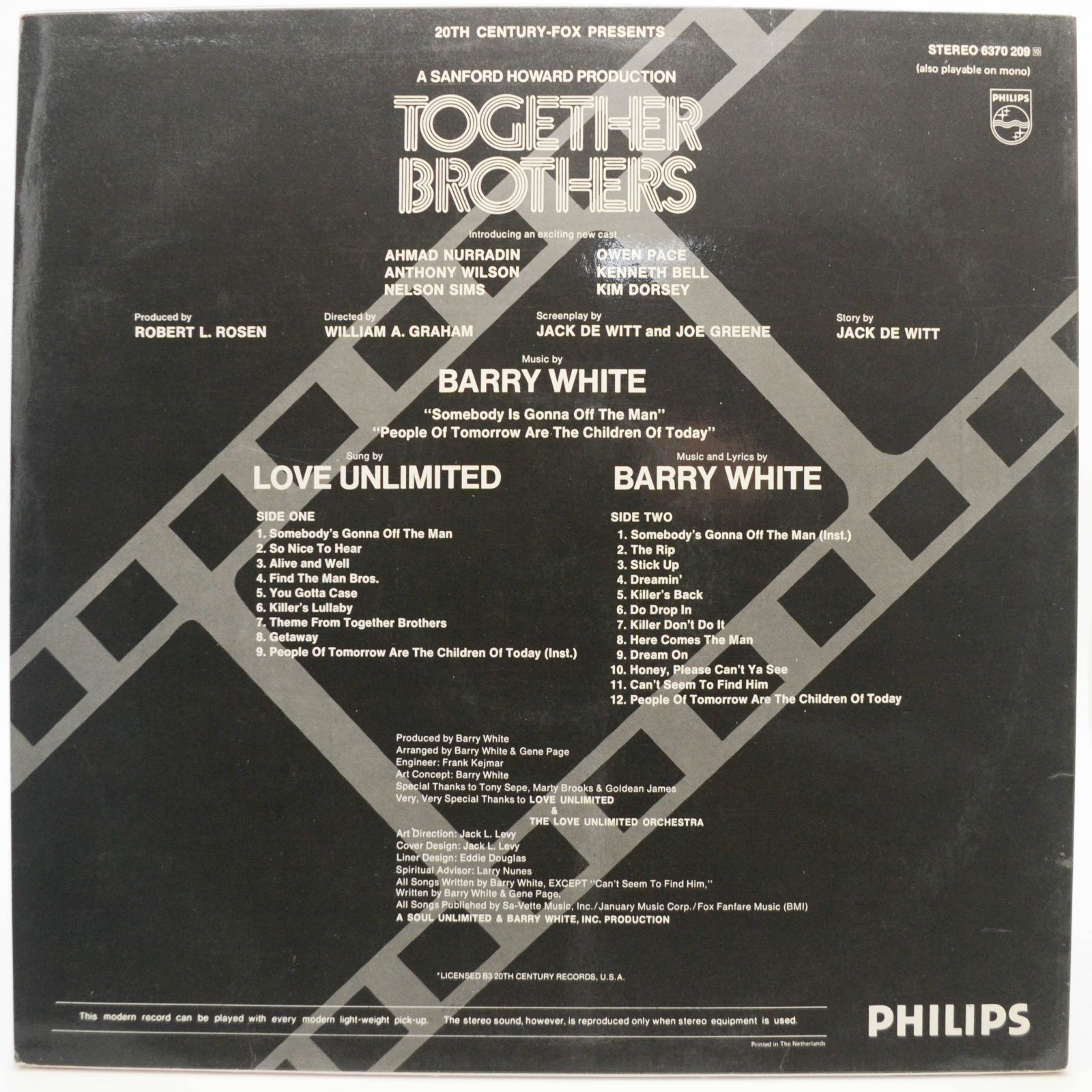 Barry White, Love Unlimited, The Love Unlimited Orchestra — Together Brothers (Original Motion Picture Soundtrack), 1974
