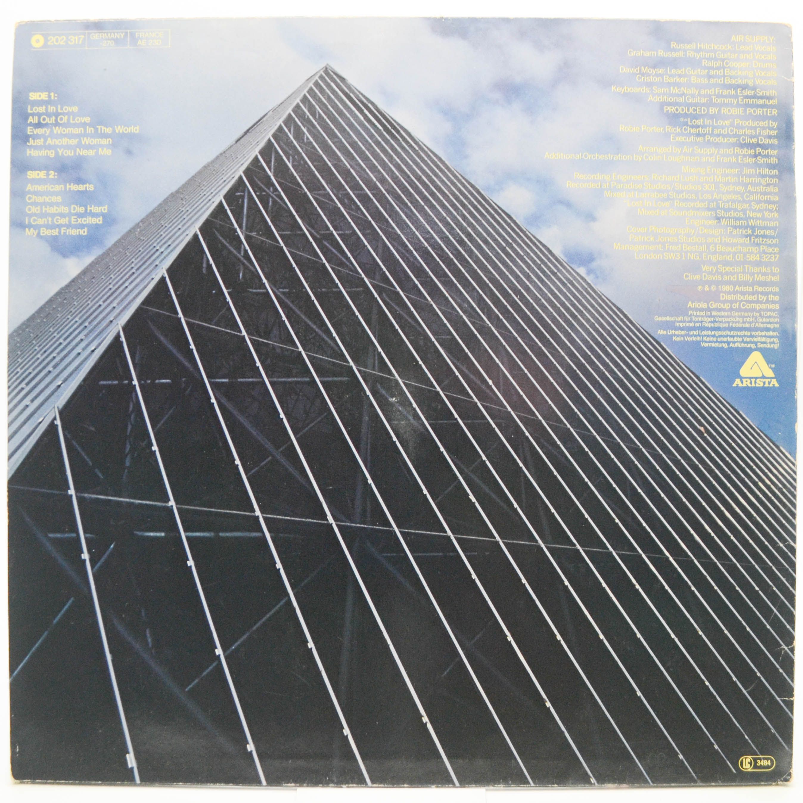 Air Supply — Lost In Love, 1980