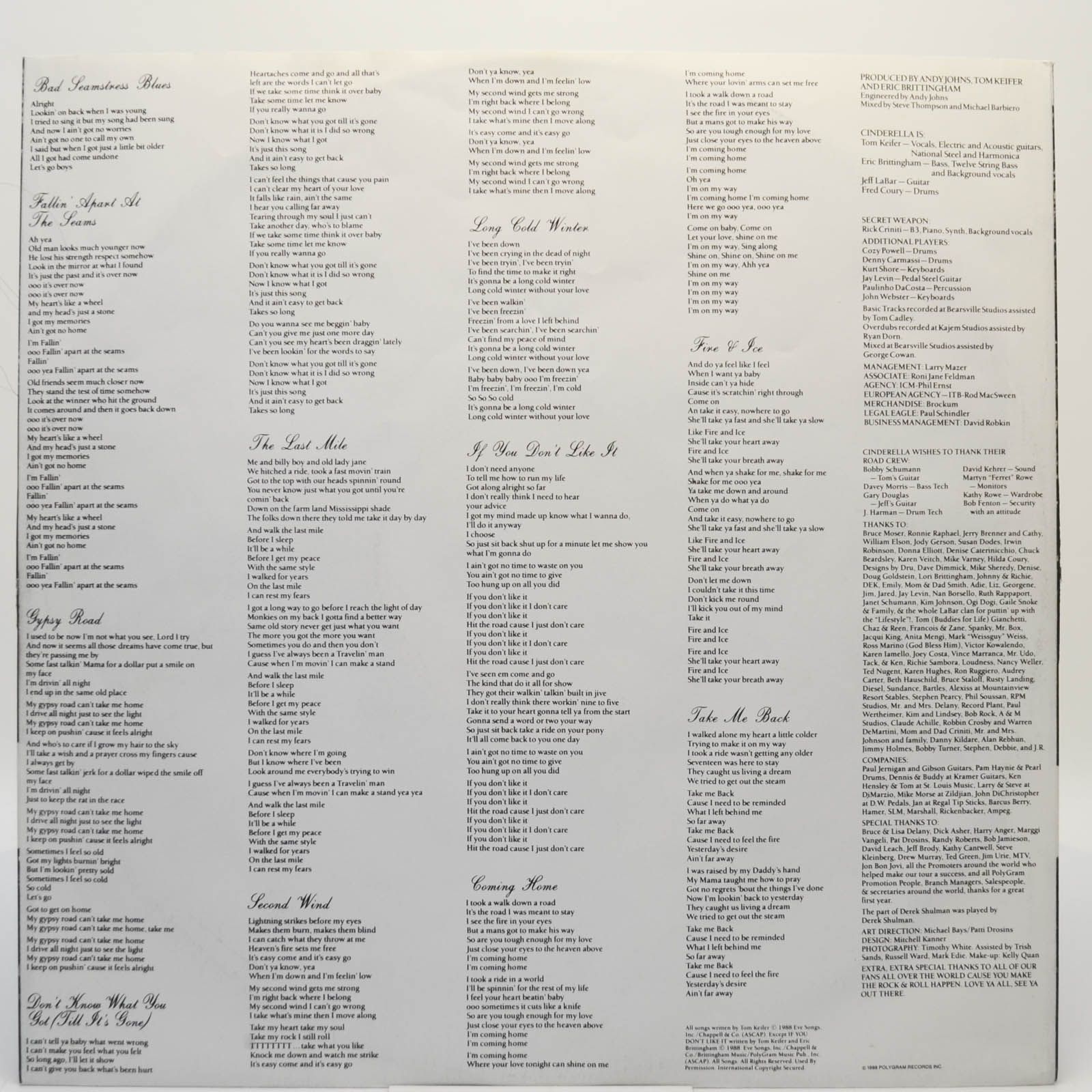 Cinderella — Long Cold Winter, 1988