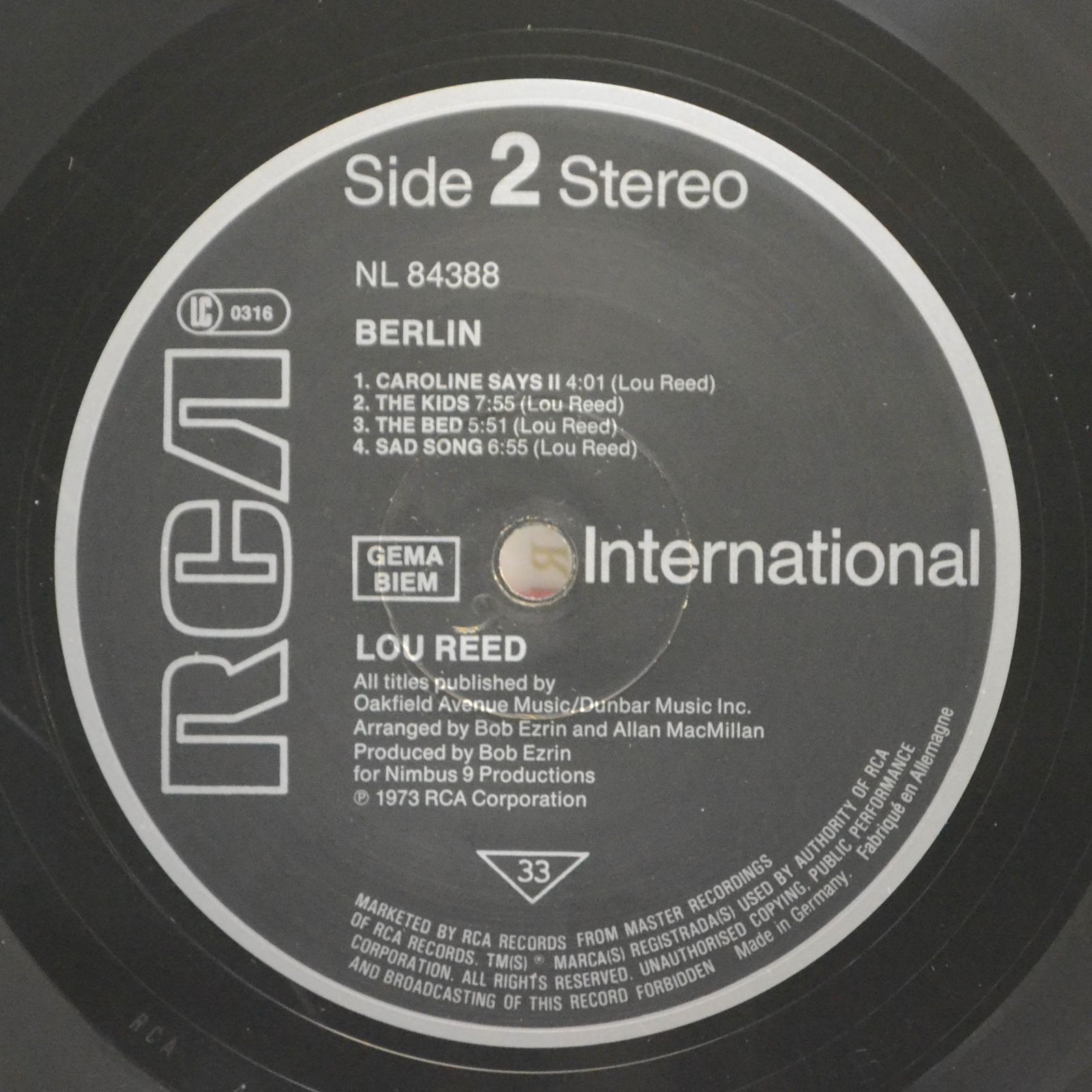 Lou Reed — Berlin, 1973