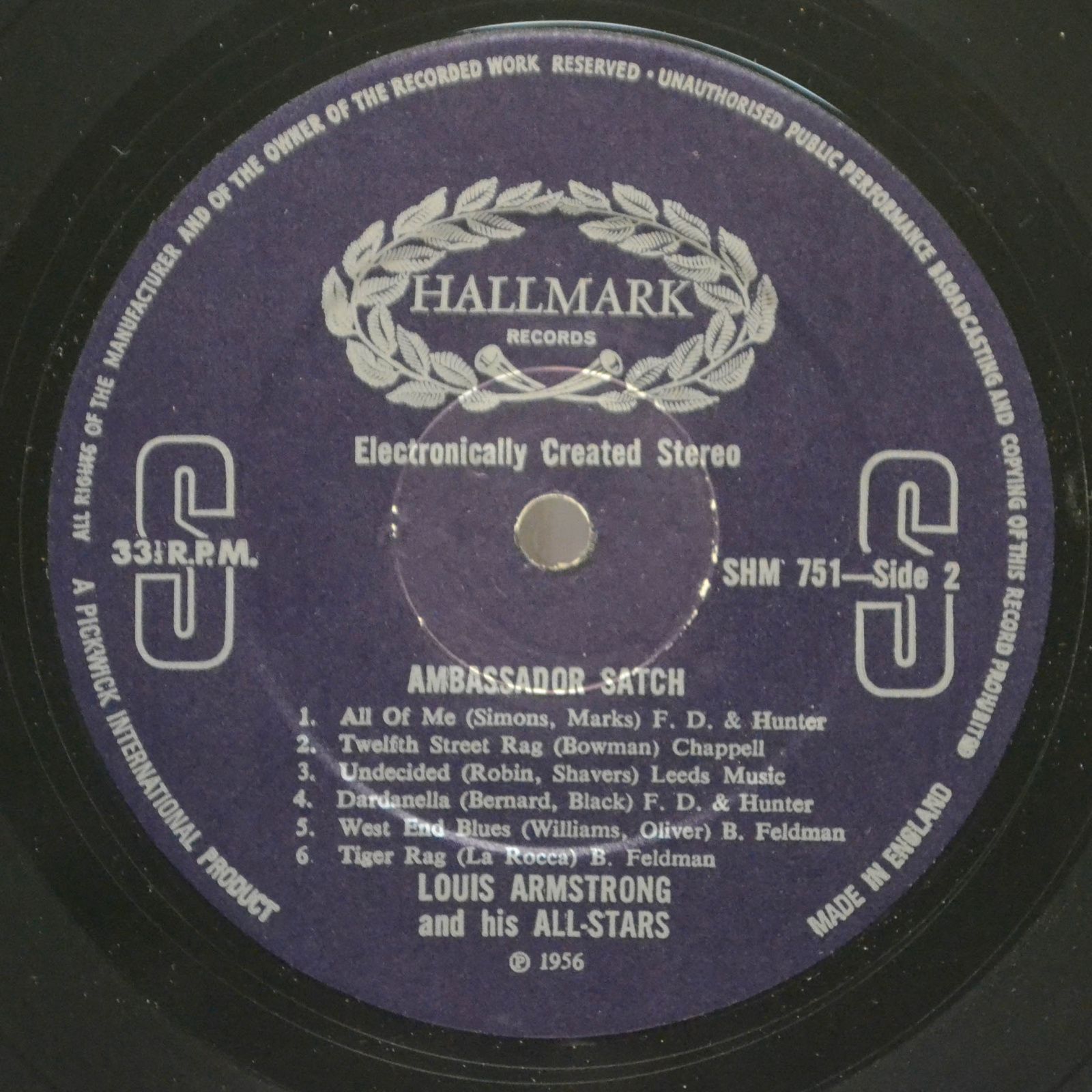 Louis Armstrong & His All-Stars — Ambassador Satch (UK), 1971