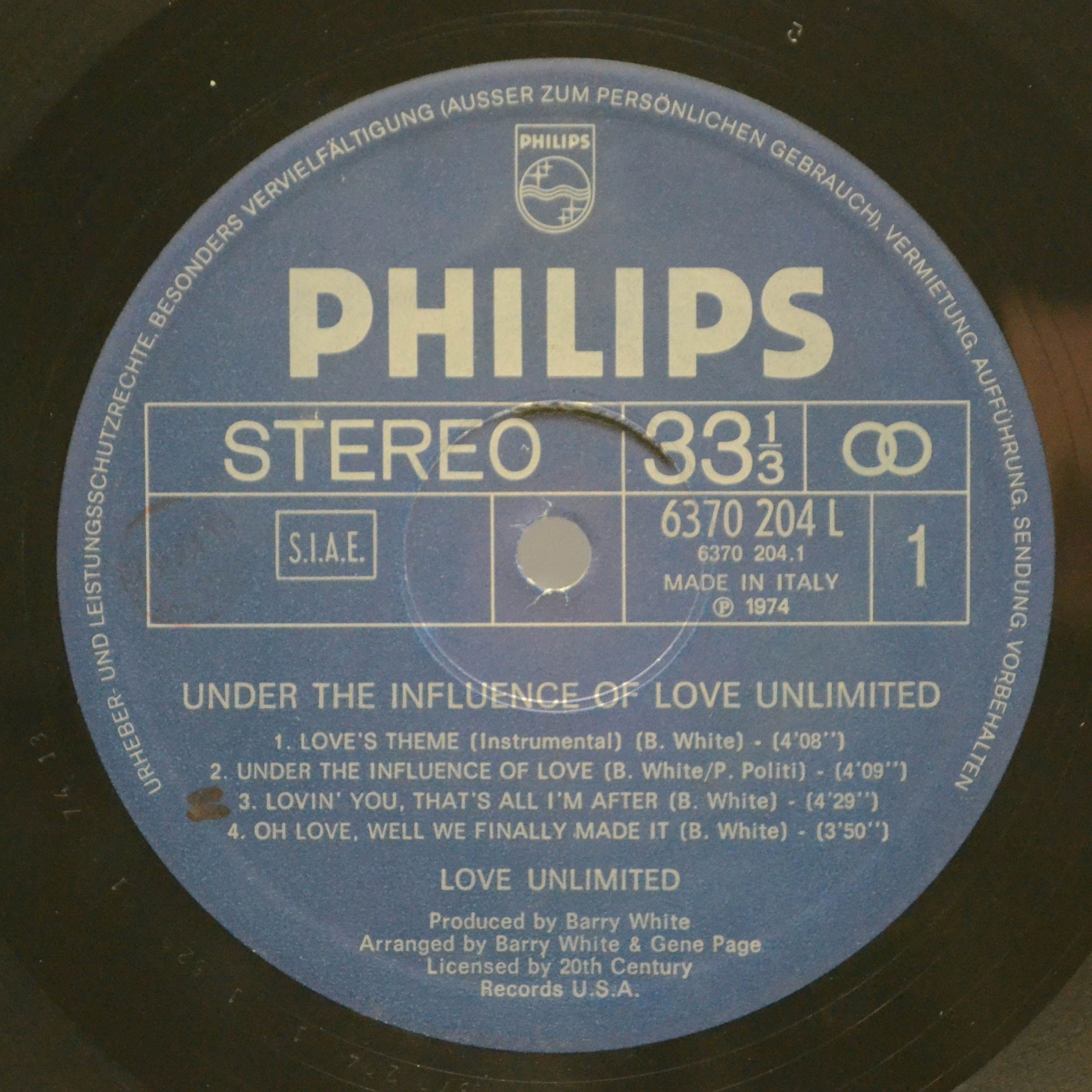Love Unlimited — Under The Influence Of... Love Unlimited, 1974