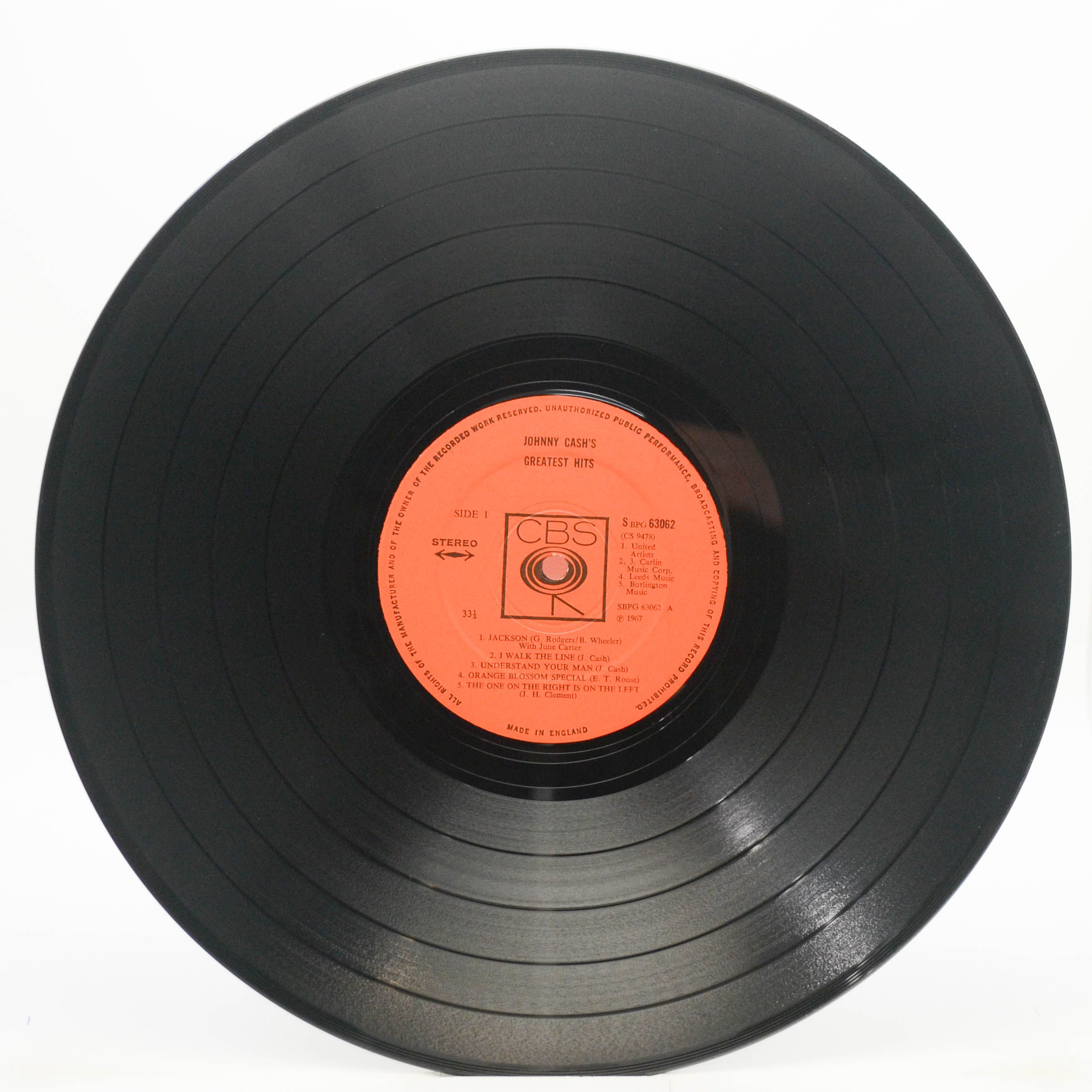 Johnny Cash — Greatest Hits Volume 1 (UK), 1967