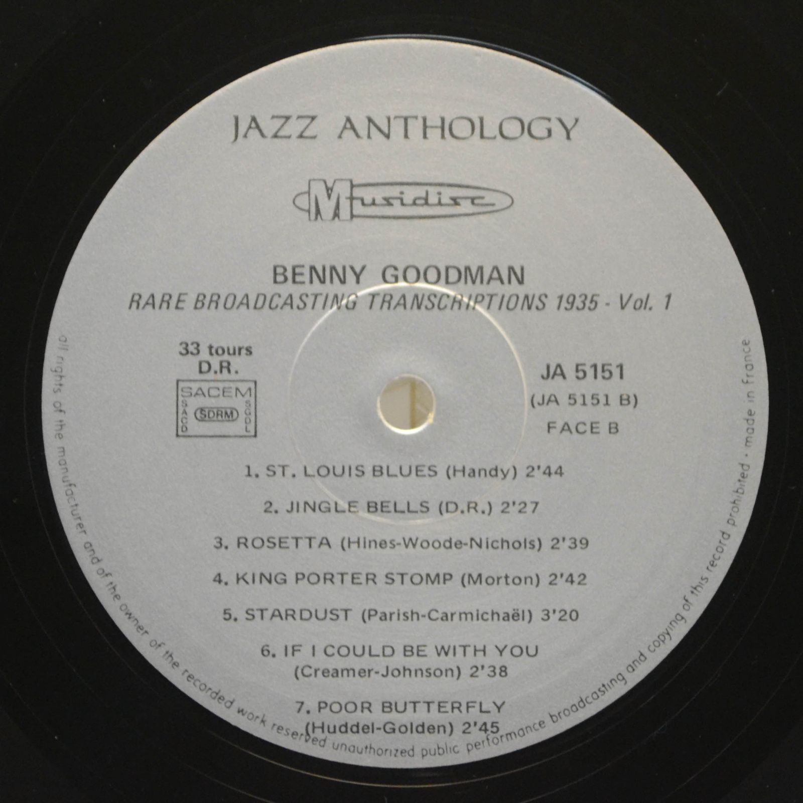 Benny Goodman And His Orchestra — Rare Broadcasting Transcriptions 1935 Vol. 1, 1975