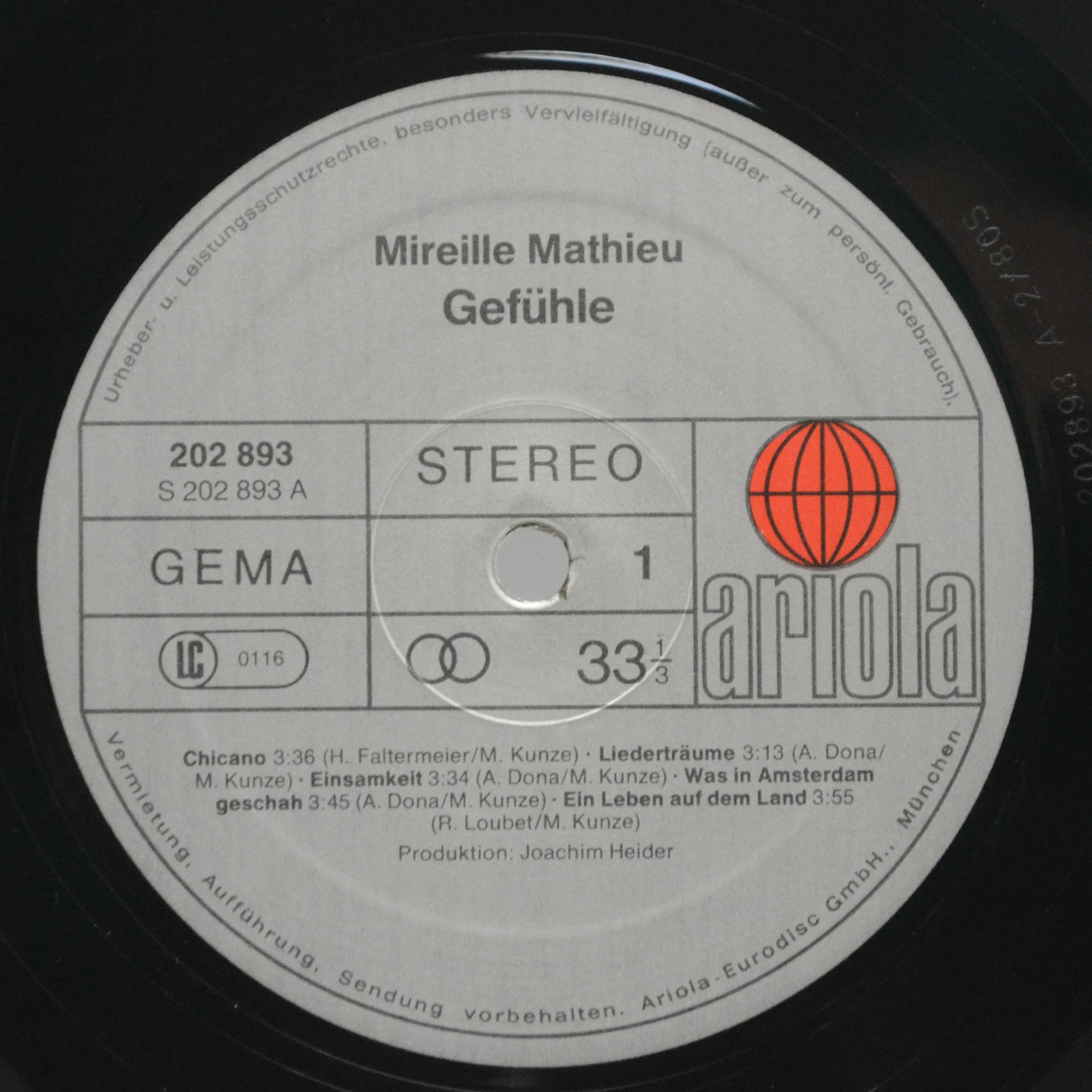 Виниловая пластинка Mireille Mathieu — Gefühle, 1980