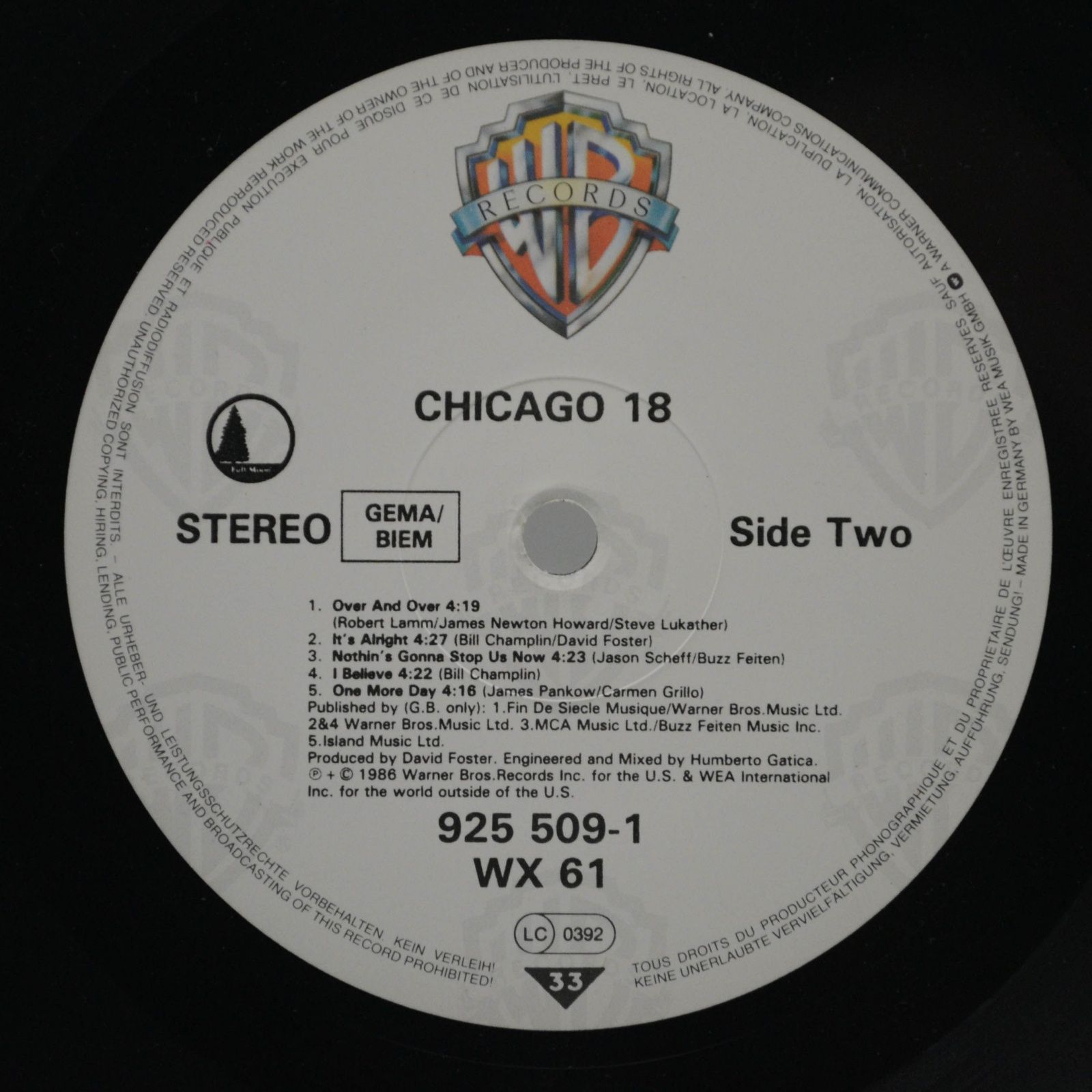 Chicago — Chicago 18, 1986