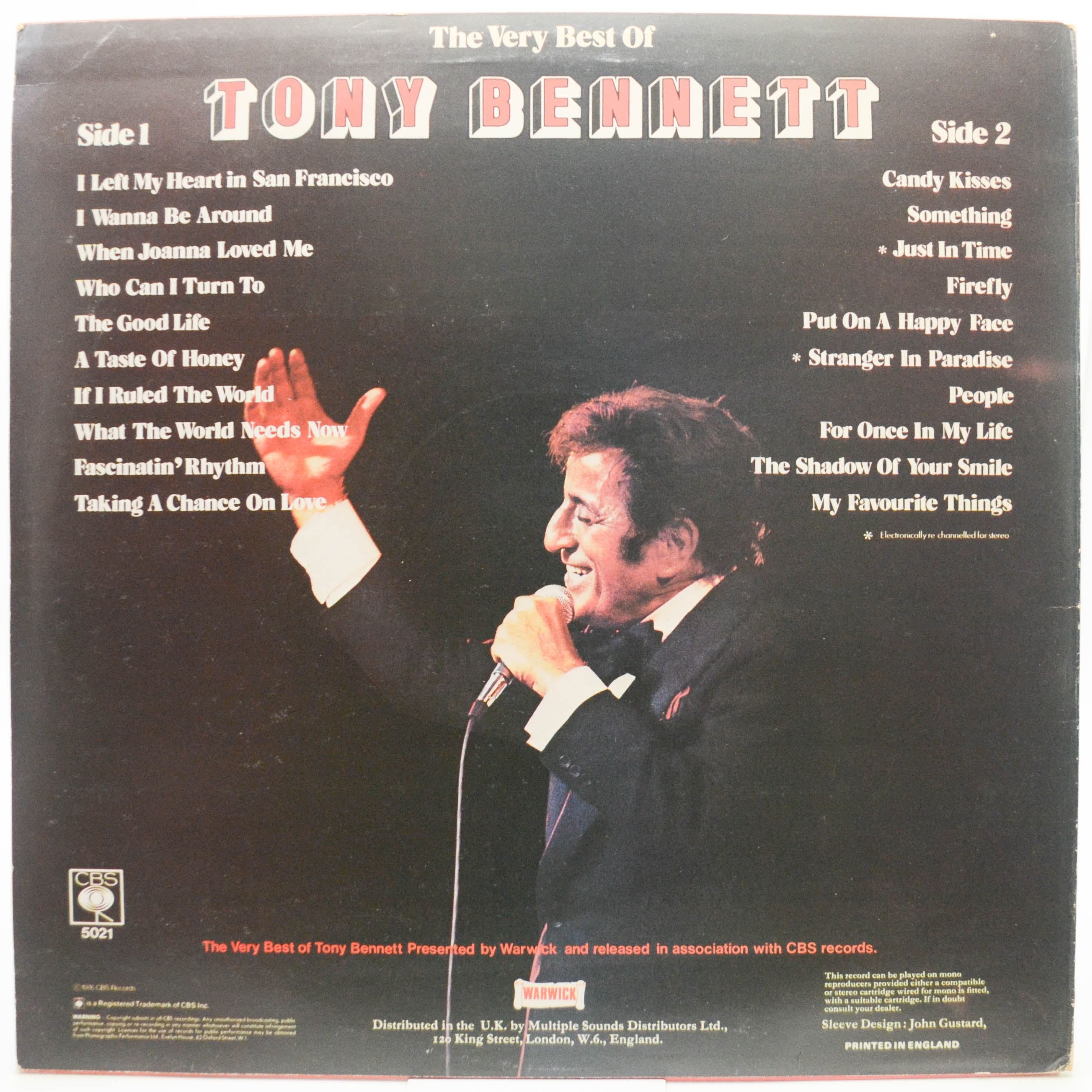 Tony Bennett — The Very Best Of Tony Bennett 20 Greatest Hits (UK), 1976