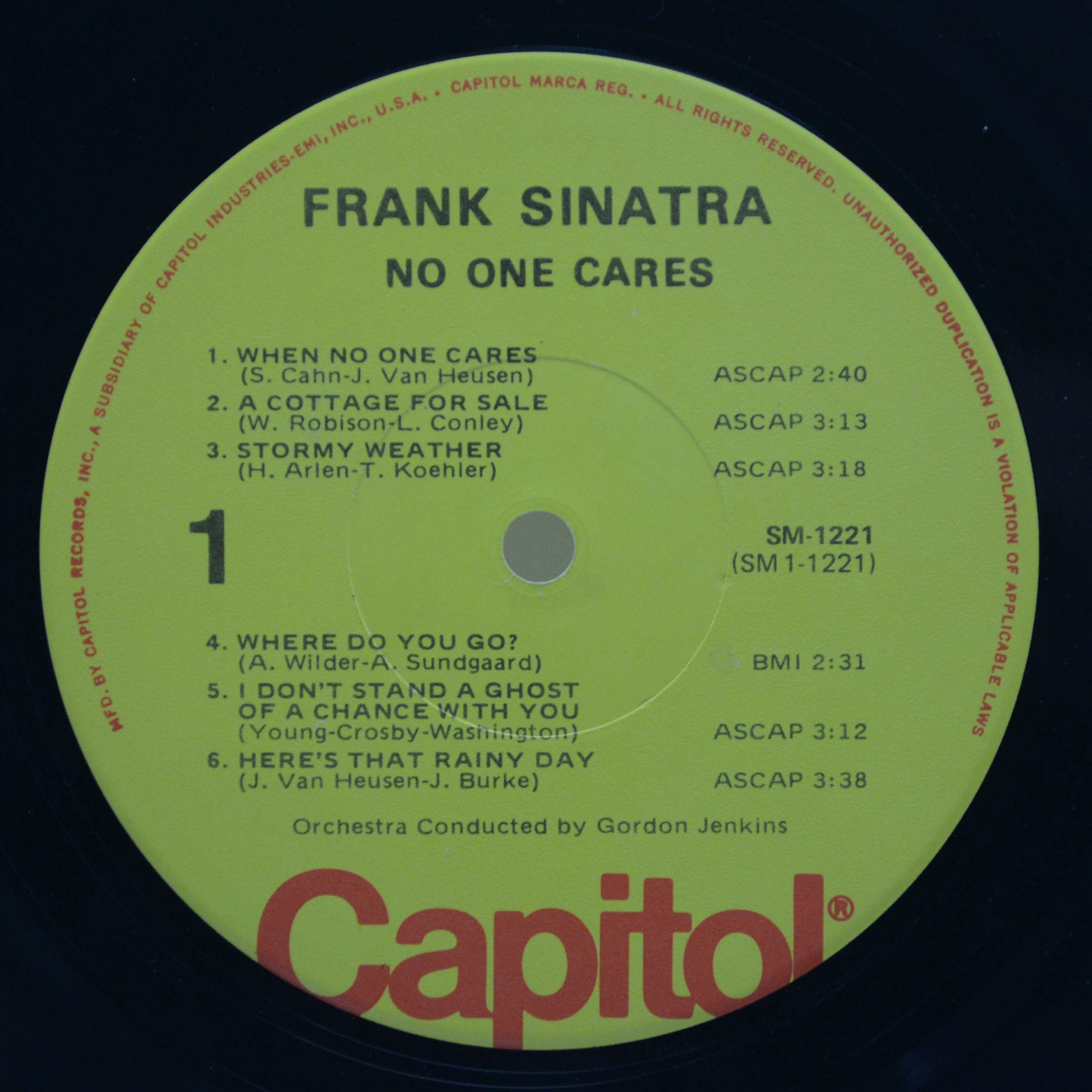 Frank Sinatra — No One Cares (USA), 1959
