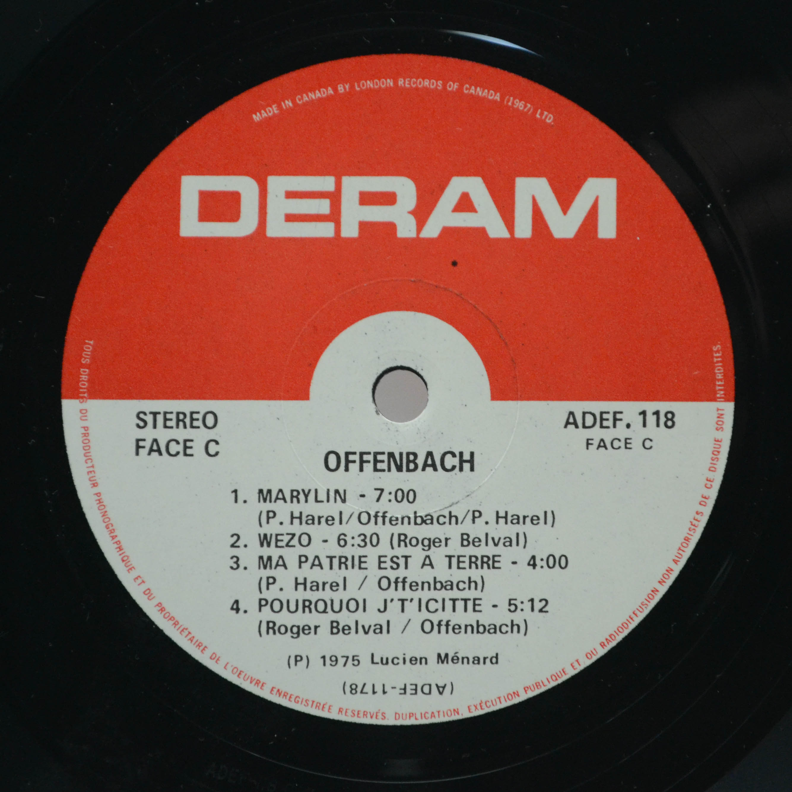 Offenbach — Tabarnac (2LP, 1-st, Canada), 1975