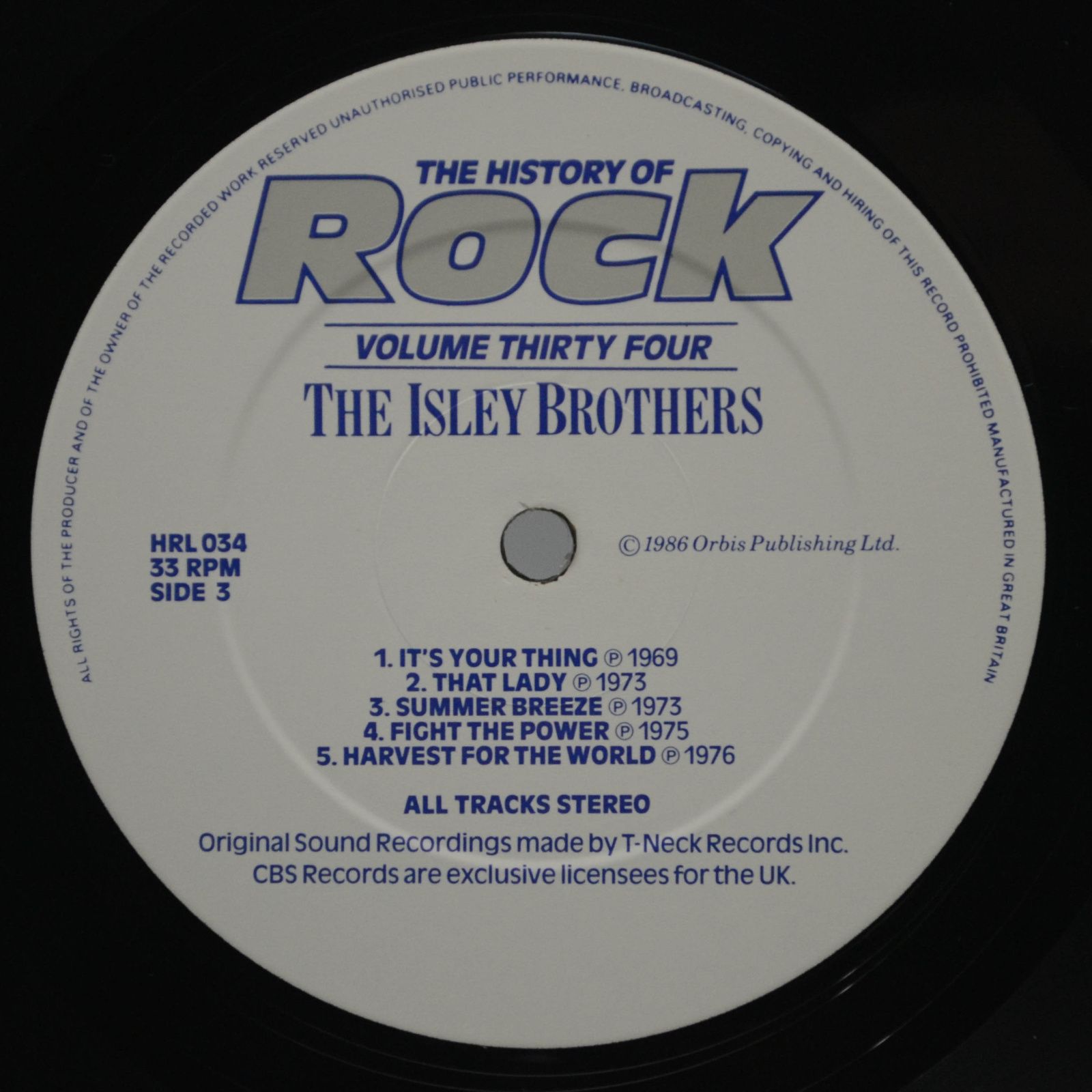 Bobby Womack / Earth Wind & Fire / The Isley Brothers / The O'Jays / Harold Melvin & The Bluenotes — The History Of Rock (Volume Thirty Four) (2LP, UK), 1986