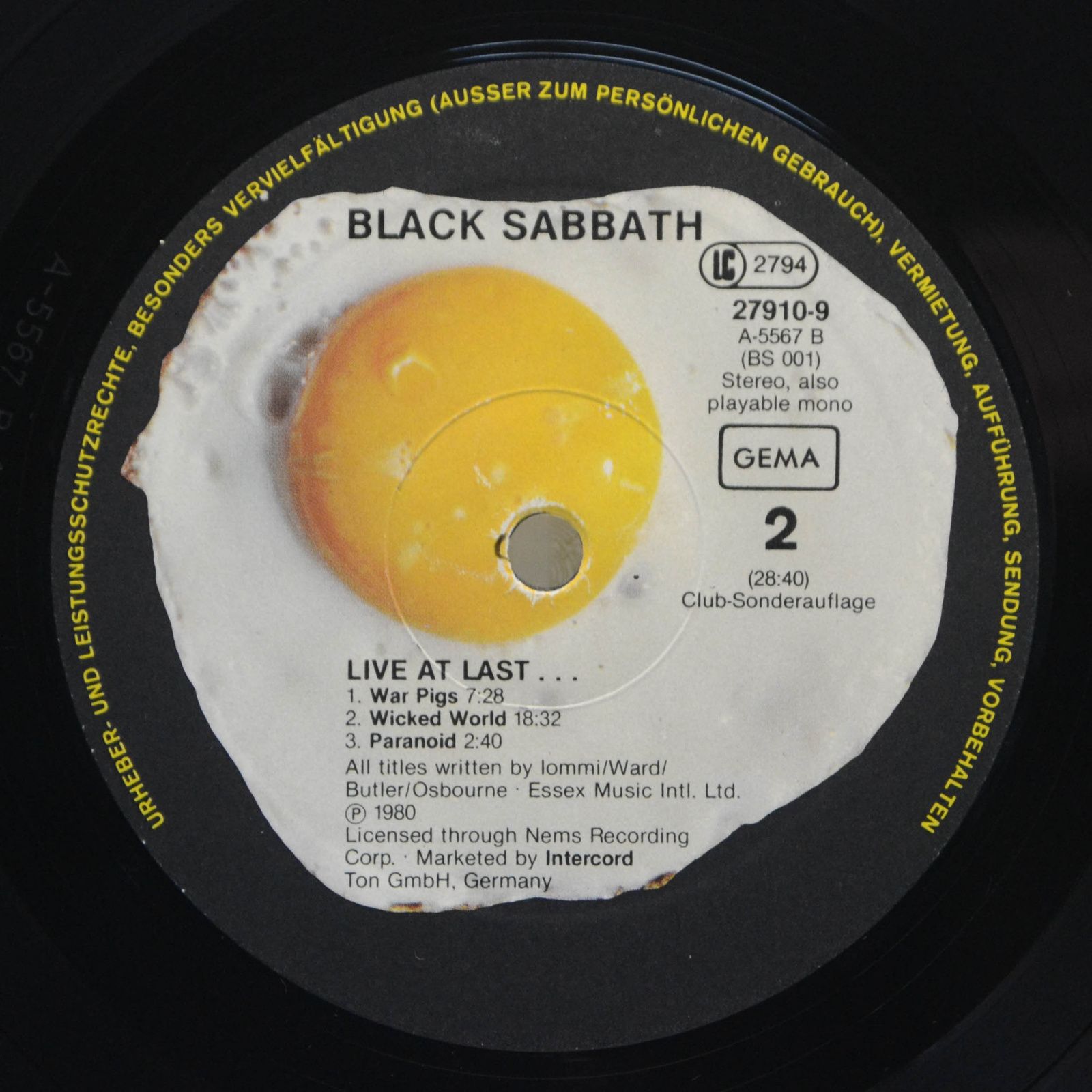 Black Sabbath — Live At Last..., 1980