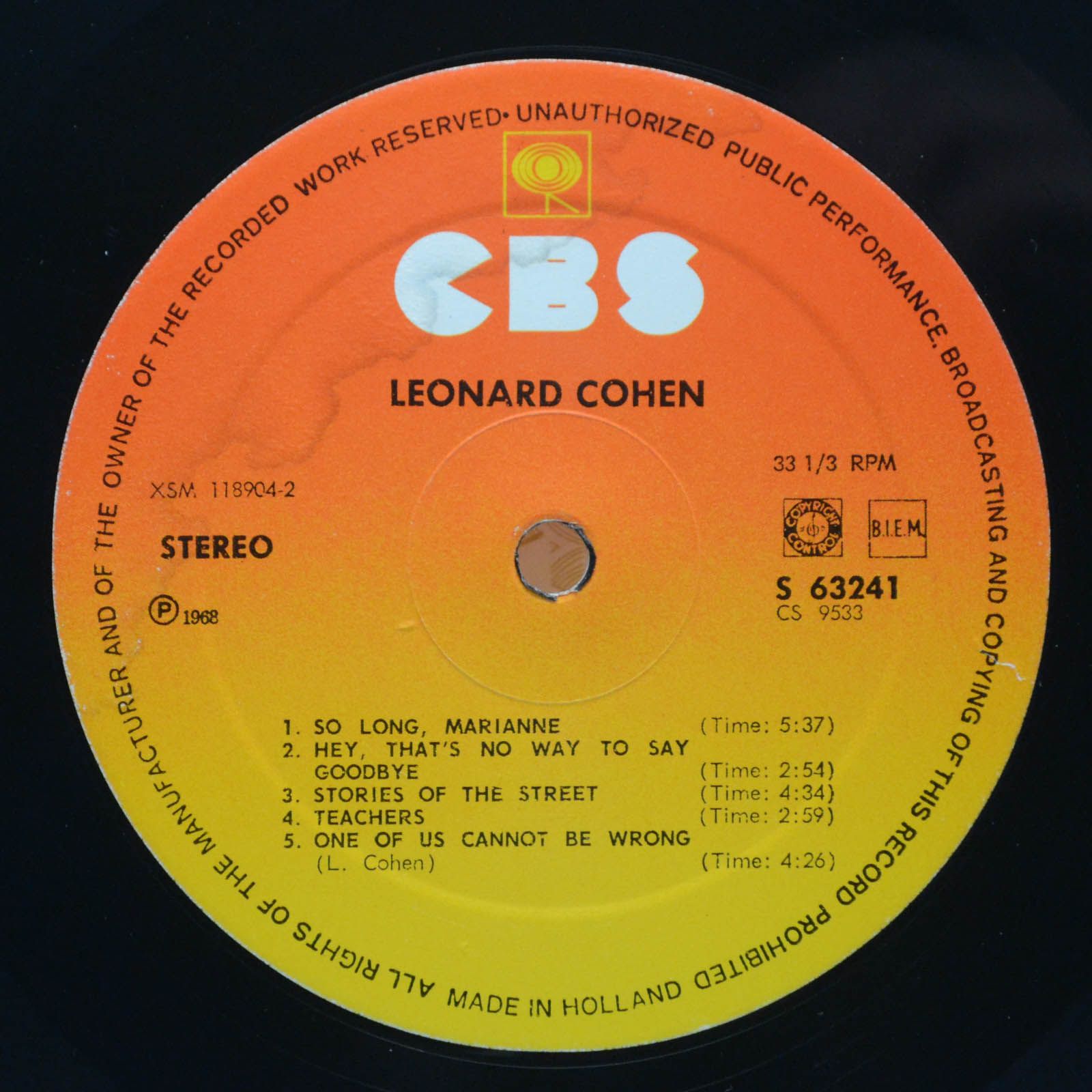 Leonard Cohen — Songs Of Leonard Cohen, 1967