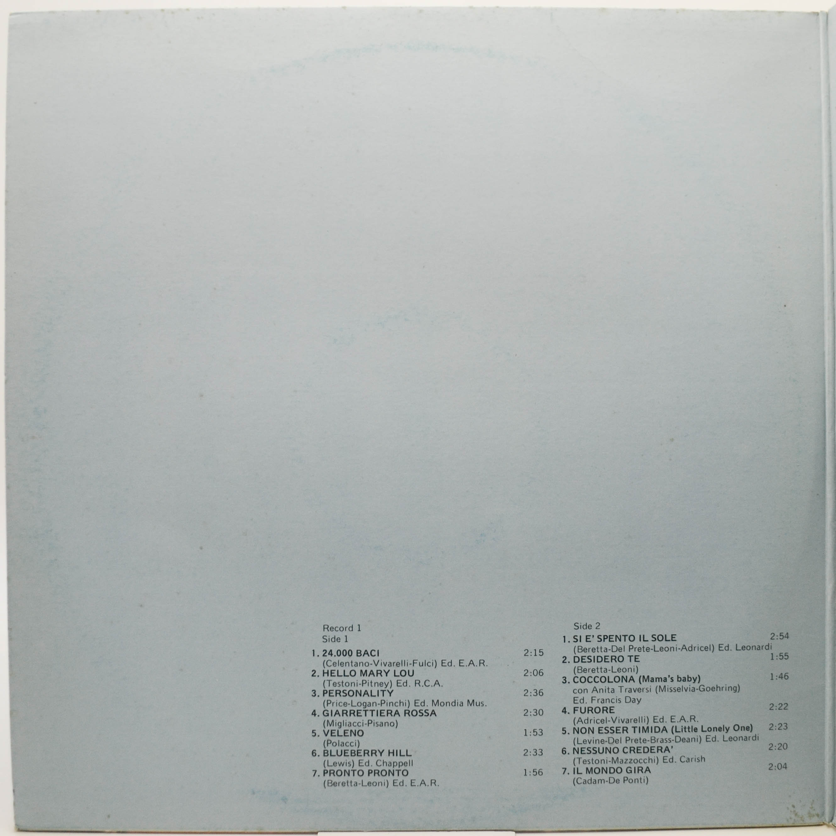 Adriano Celentano — Adriano Celentano (2LP, Italy), 1981
