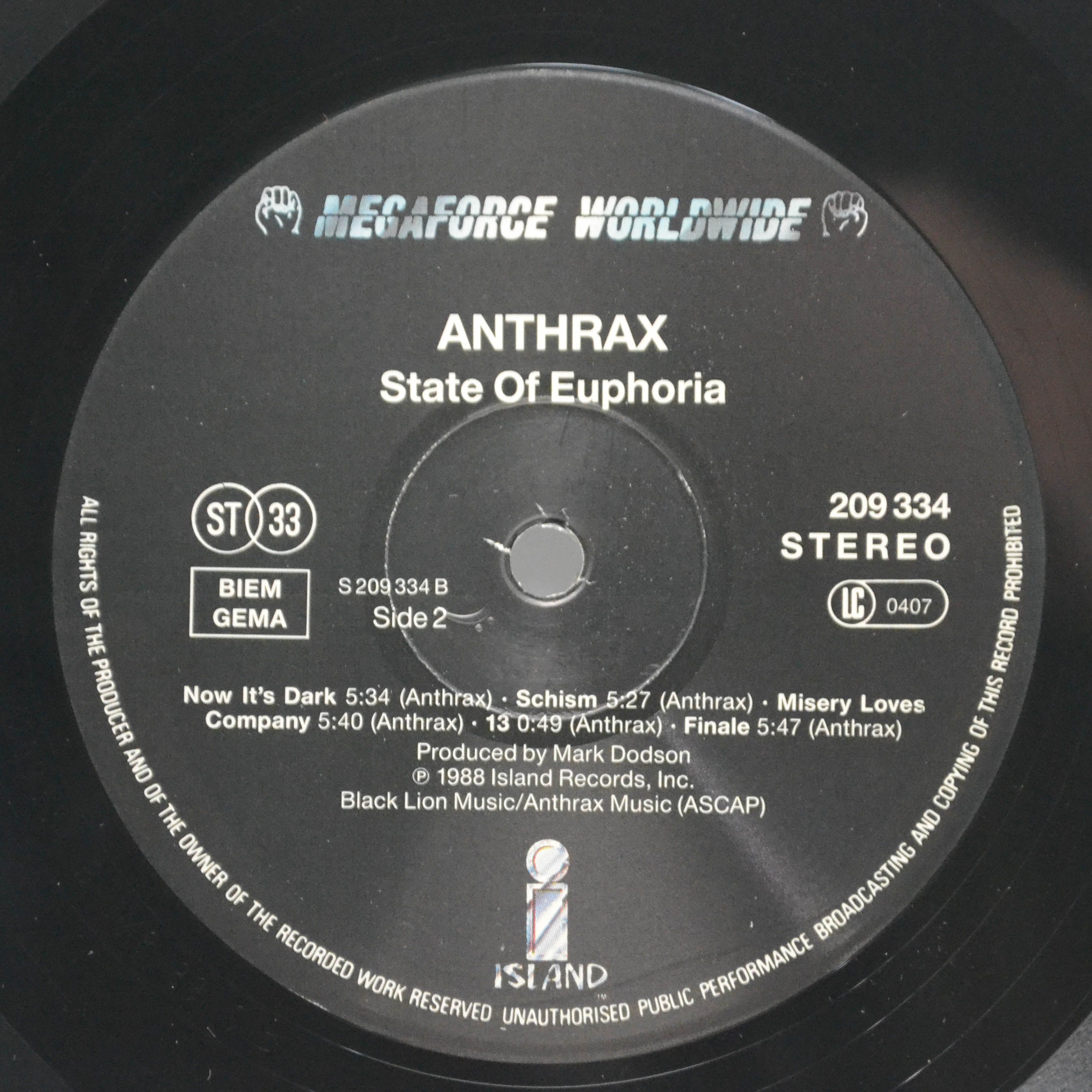 Anthrax — State Of Euphoria, 1988