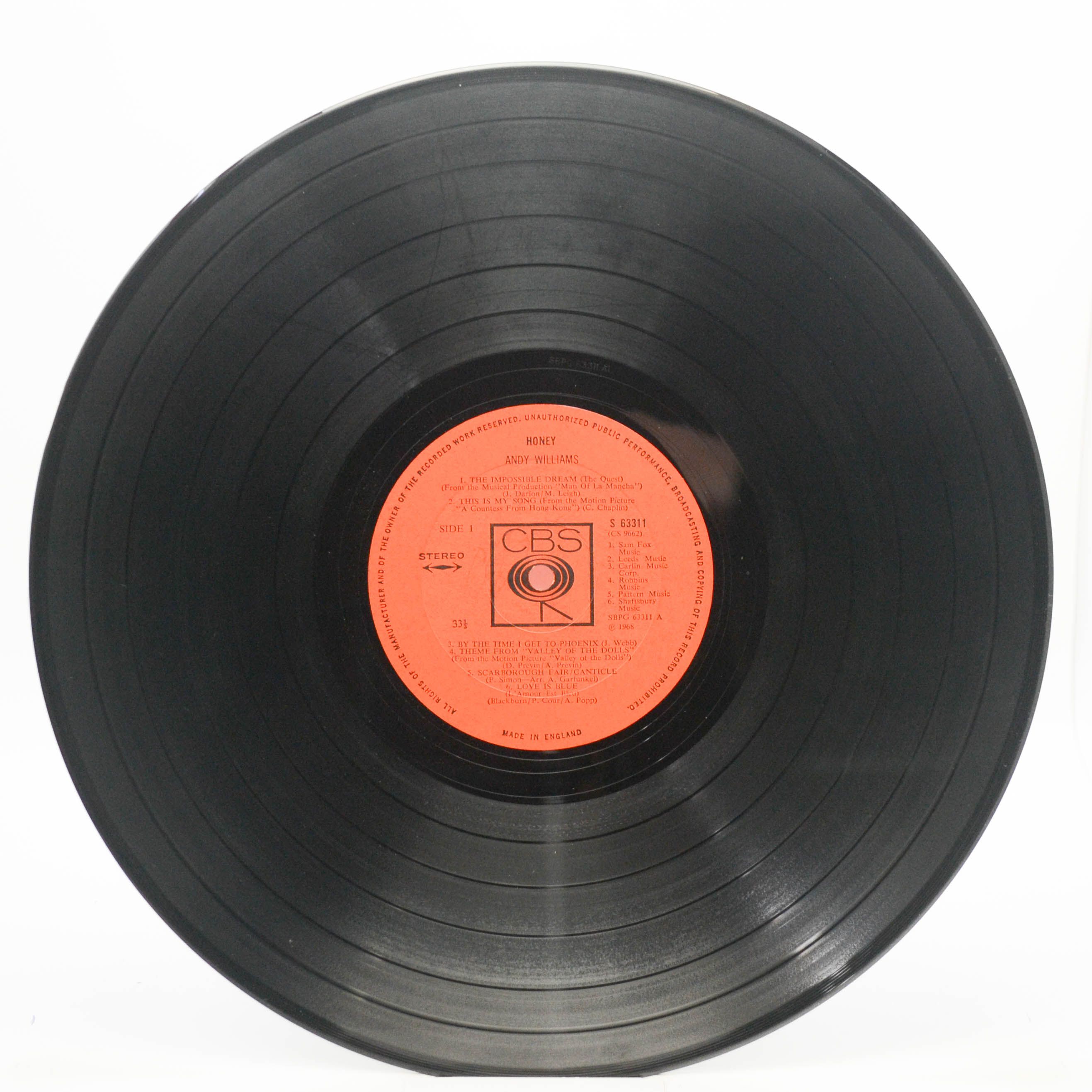 Andy Williams — Honey (UK), 1968