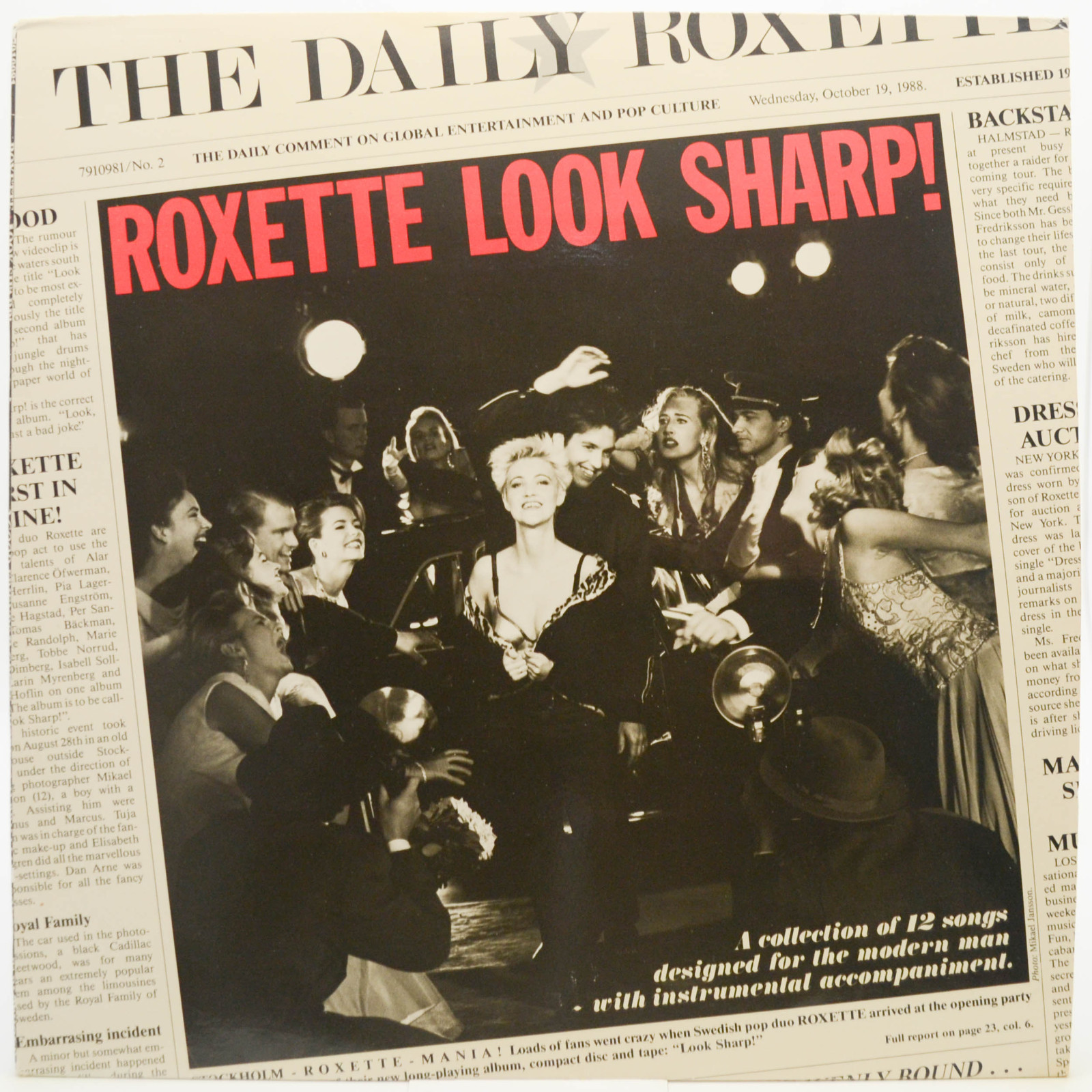 Виниловая пластинка Roxette — Look Sharp! (1-st, Sweden), 1988