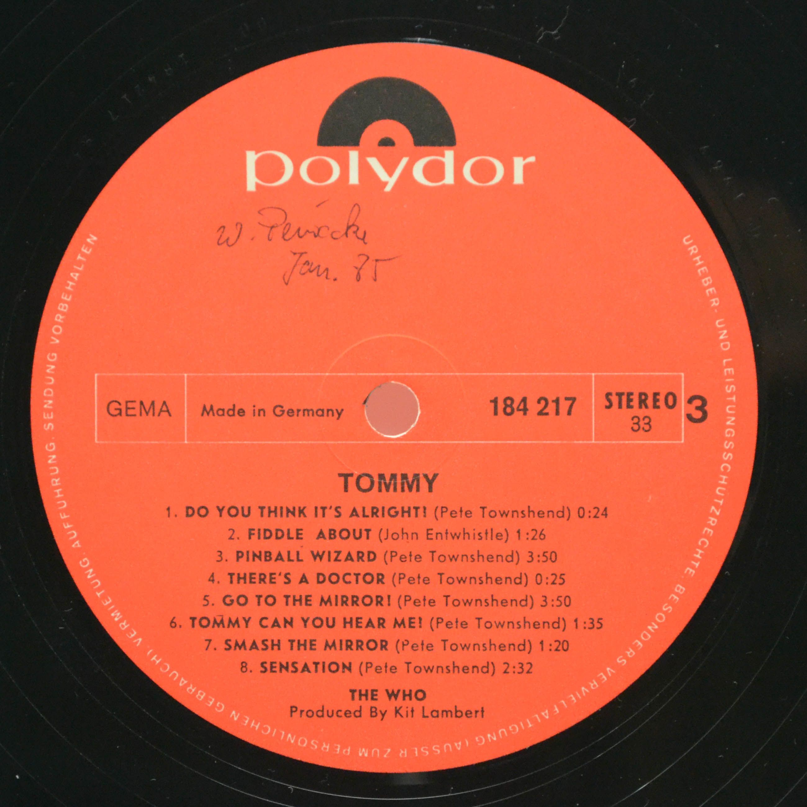Who — Tommy (2LP), 1969