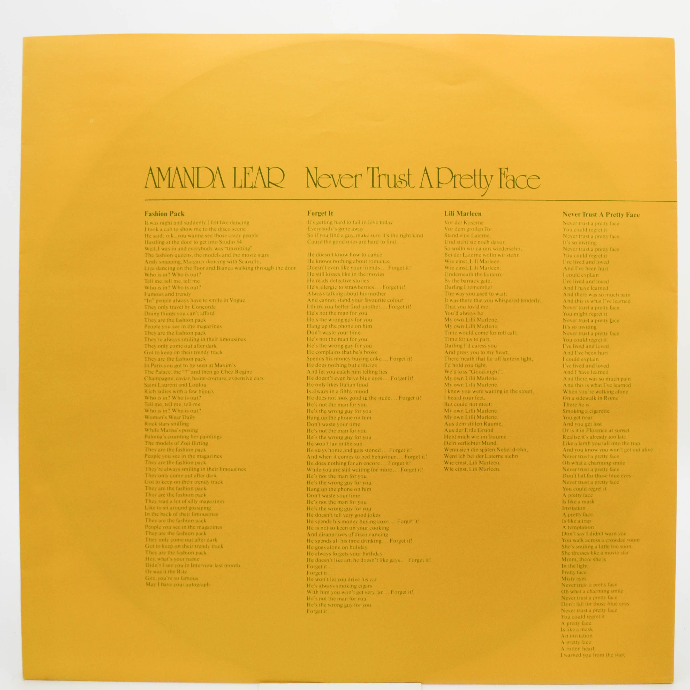 Amanda Lear — Never Trust A Pretty Face, 1979