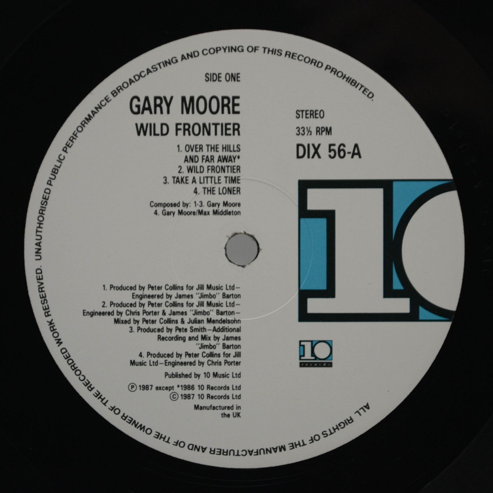 Gary Moore — Wild Frontier (UK), 1987