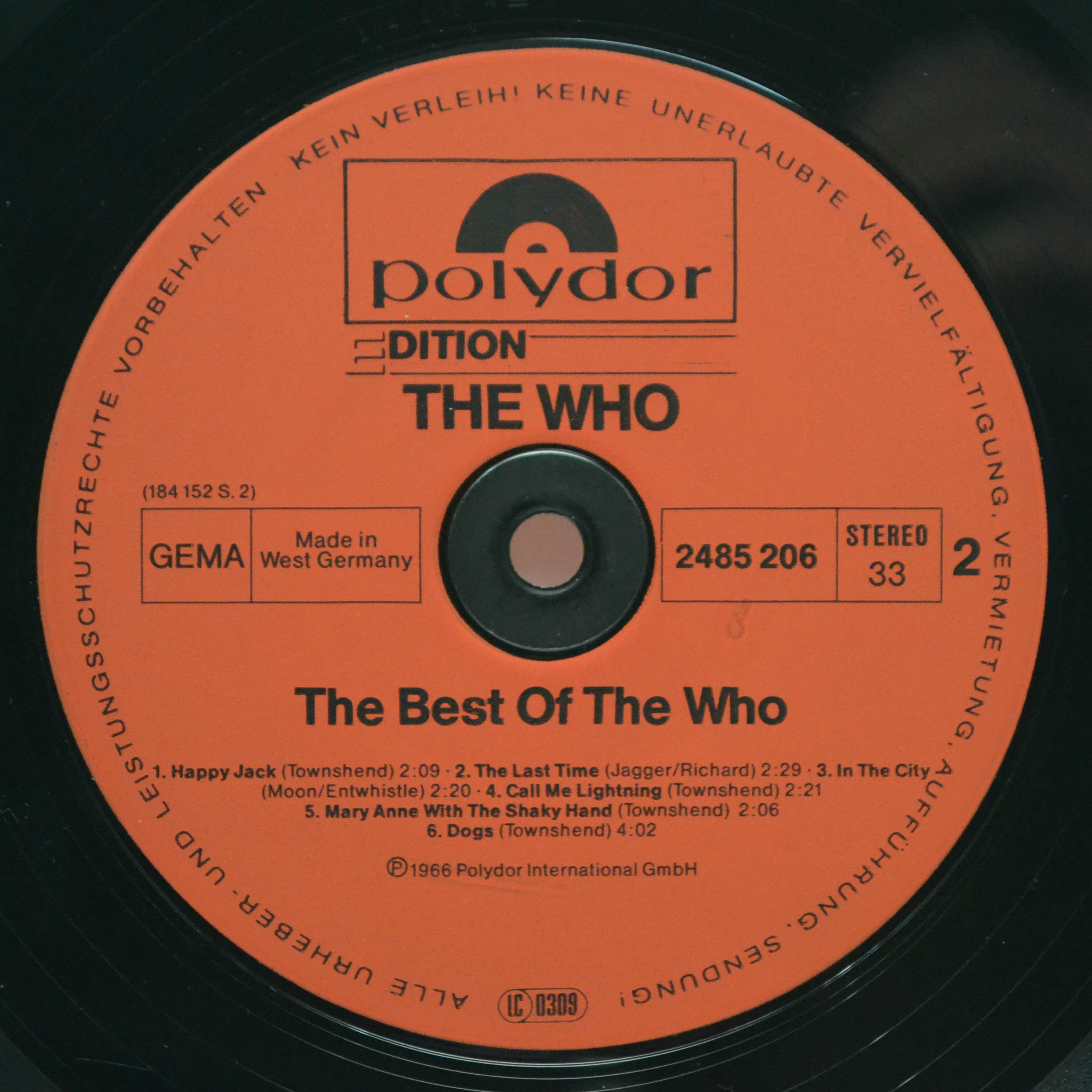 Виниловая пластинка Who — The Best Of The Who, 1968