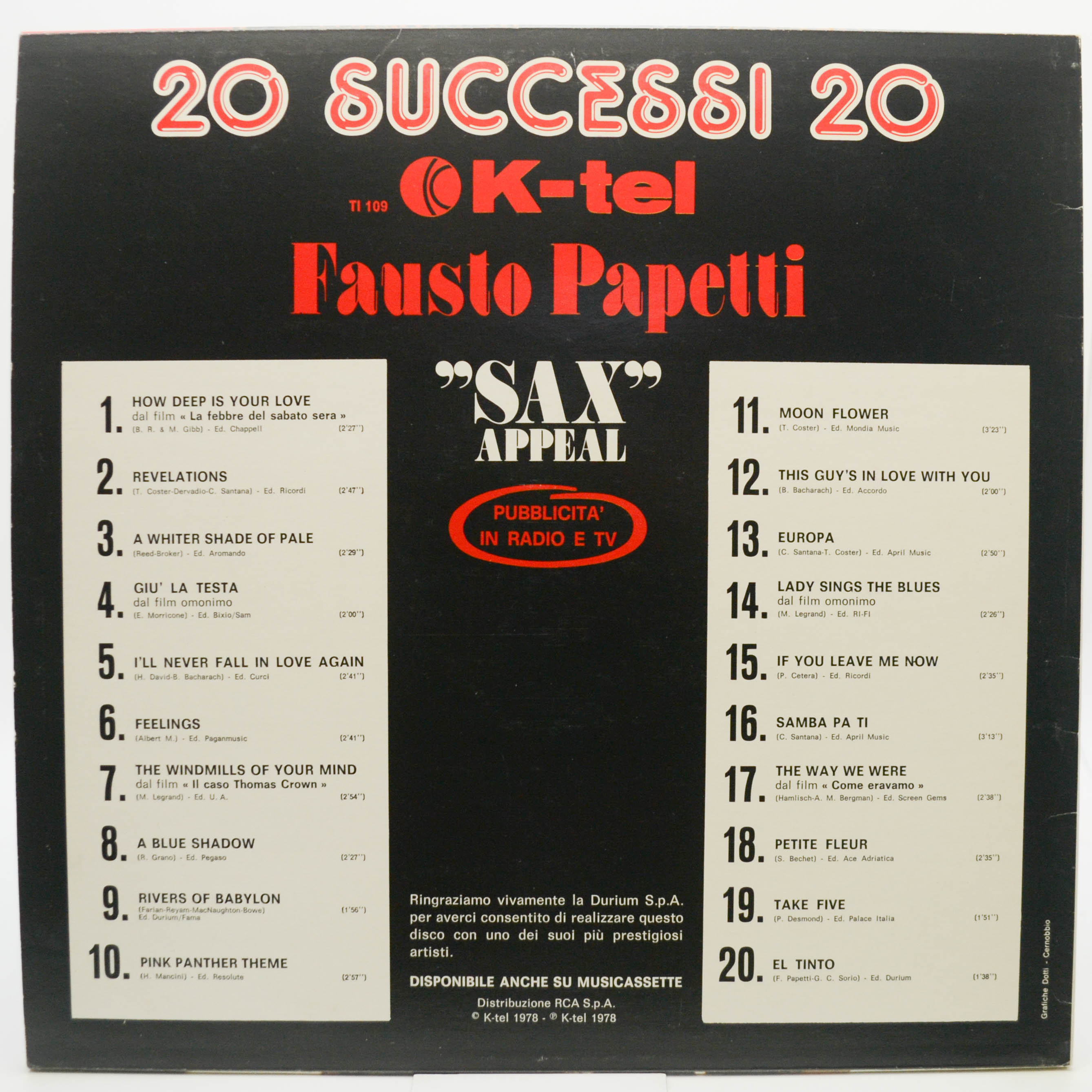 Fausto Papetti — "Sax" Appeal (1-st, Italy), 1978