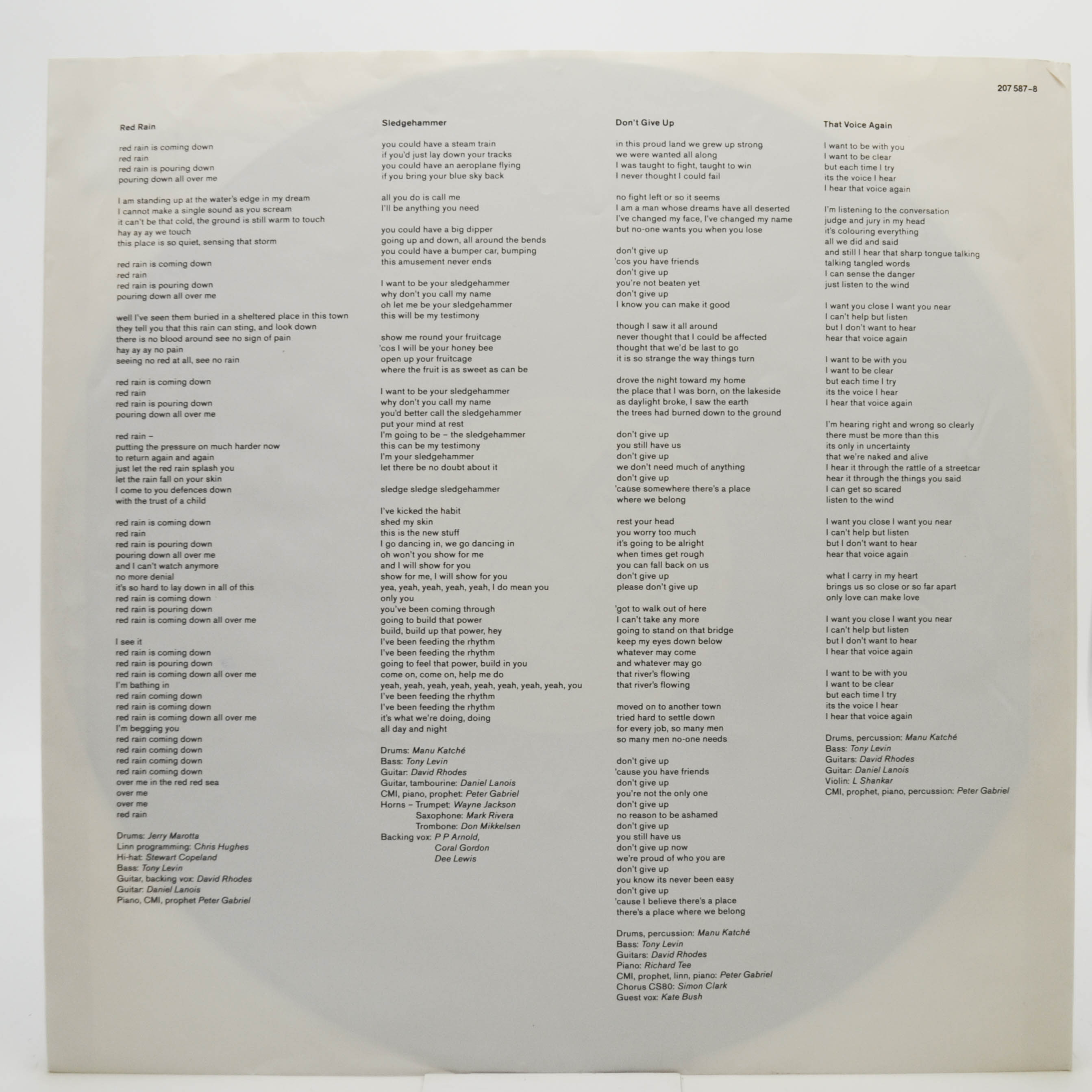 Peter Gabriel — So, 1986