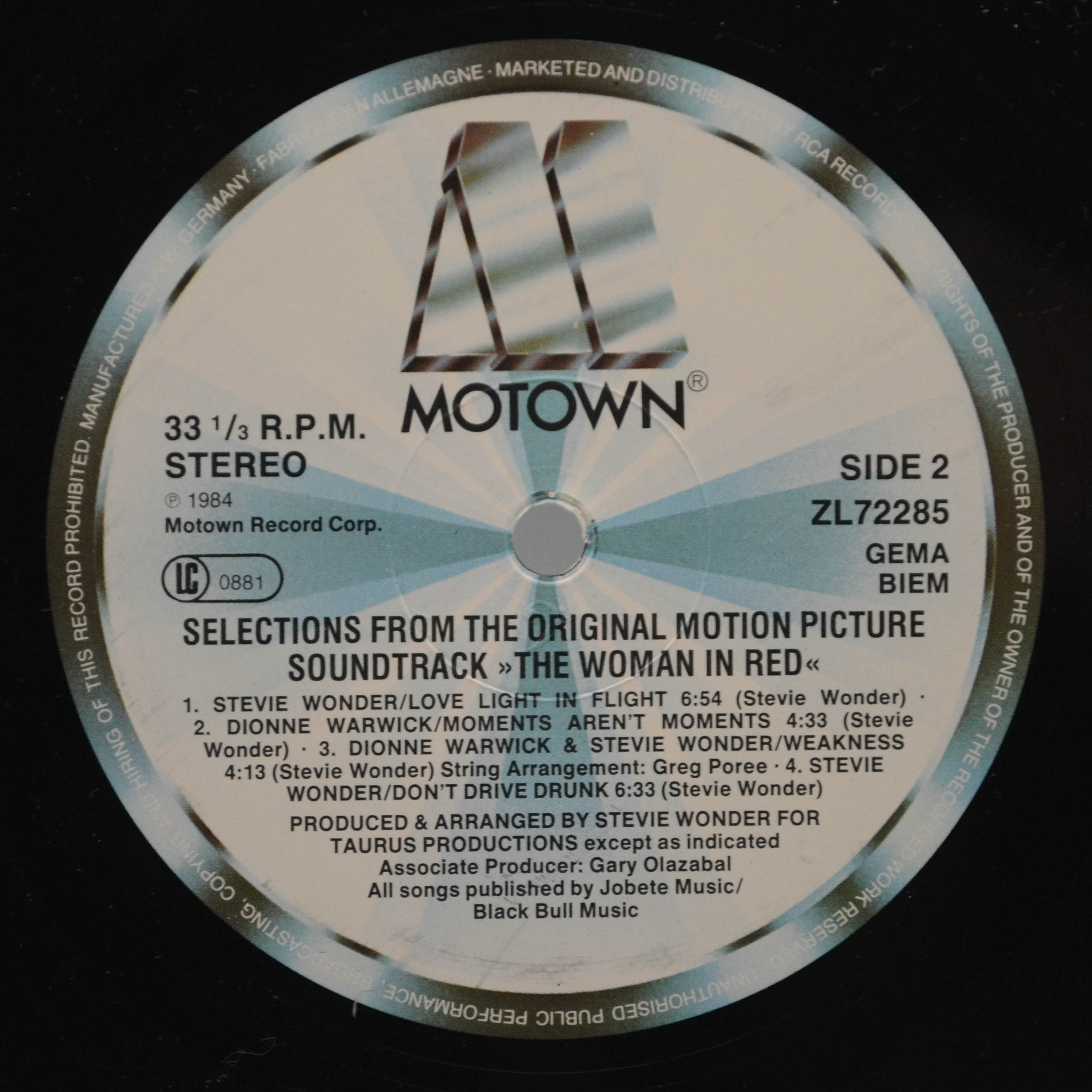 Stevie Wonder — The Woman In Red (Selections From The Original Motion Picture Soundtrack), 1984
