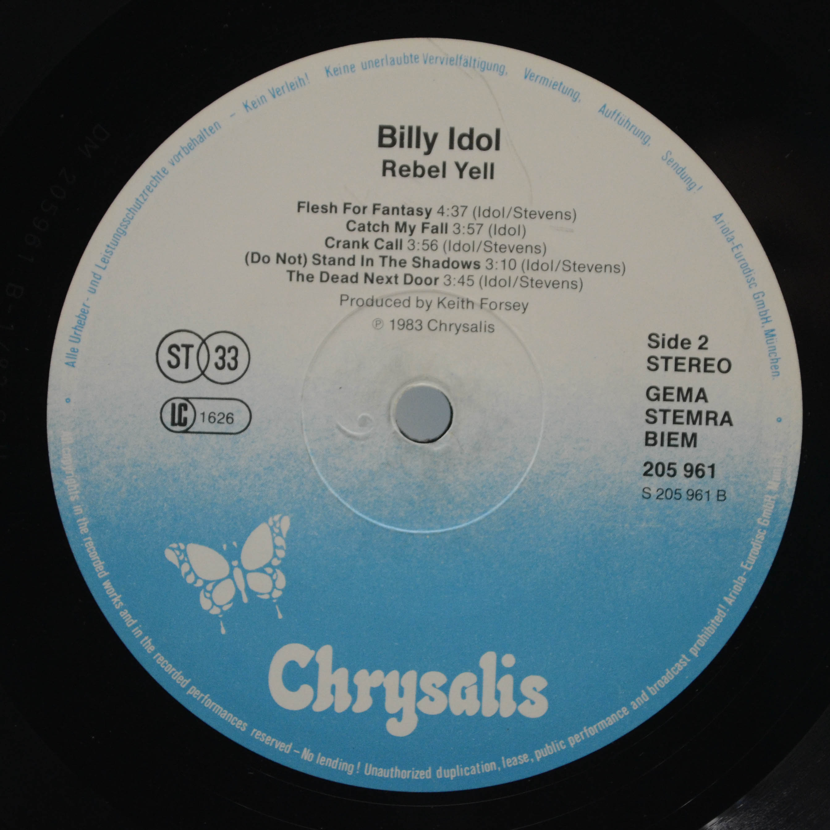 Billy Idol — Rebel Yell, 1983