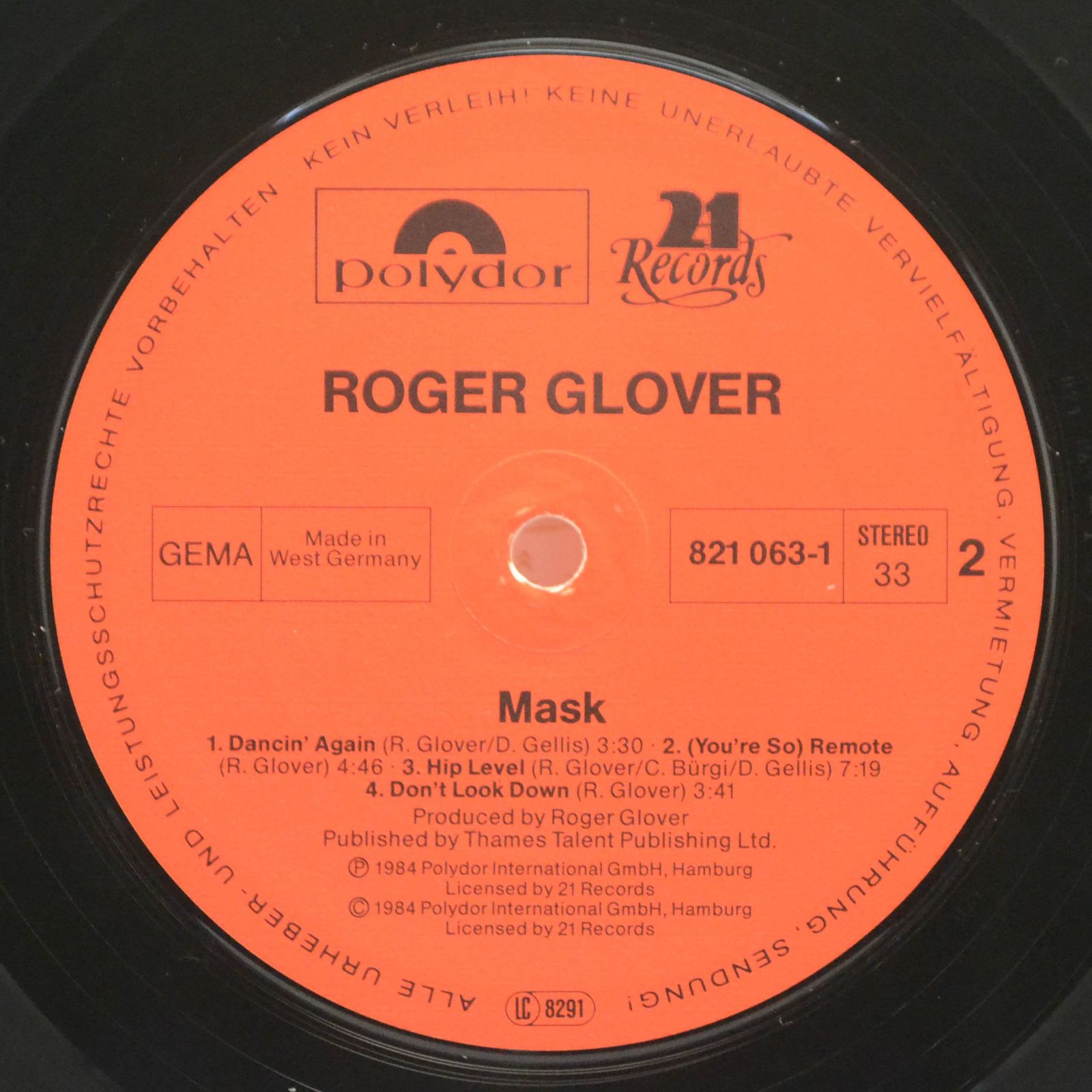 Roger Glover — Mask, 1984