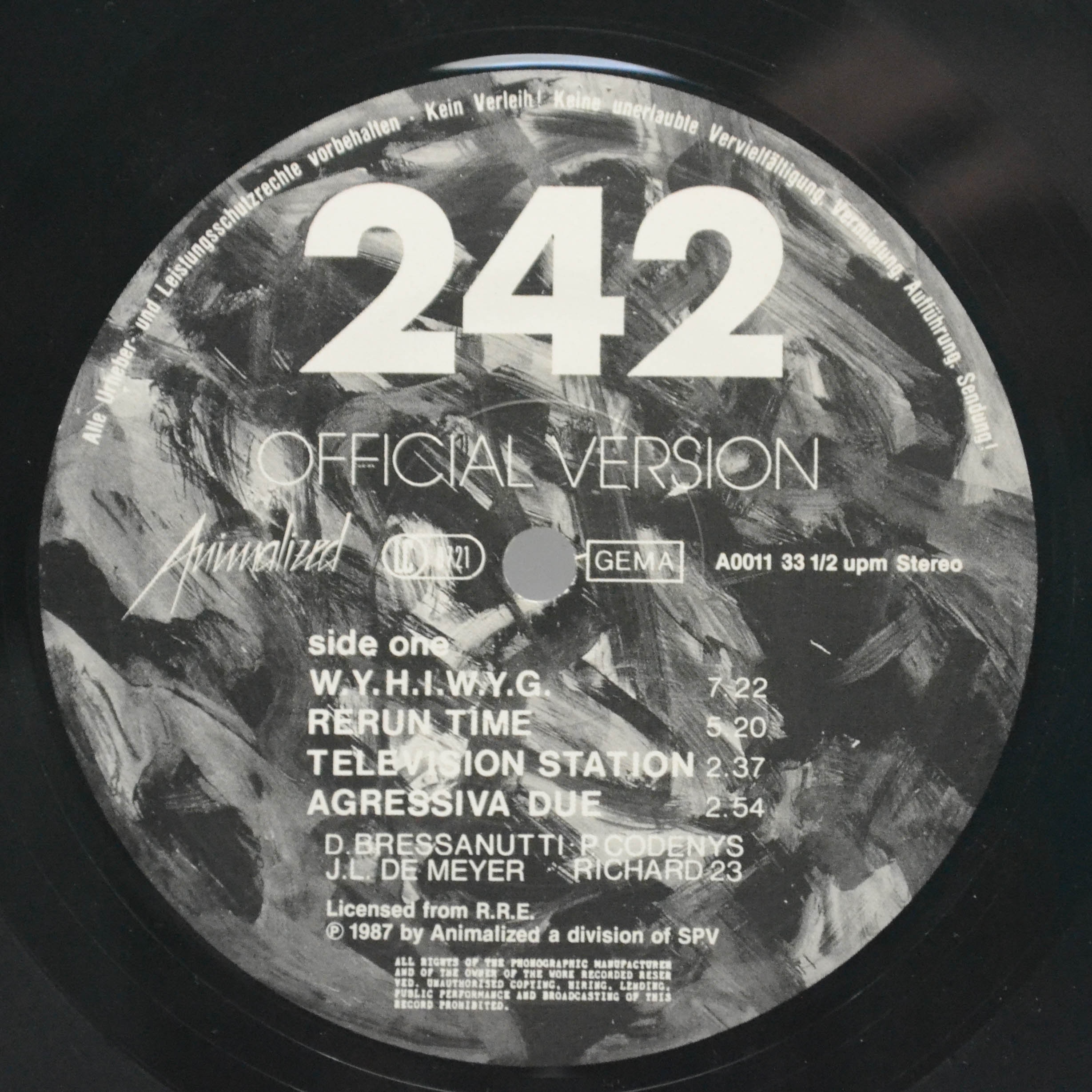 Виниловая пластинка Front 242 — Official Version, 1987
